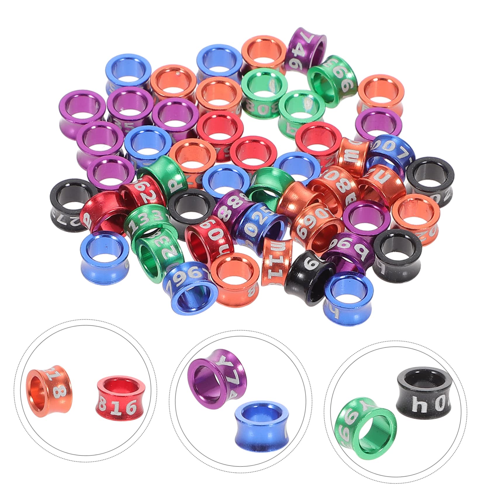 Mipcase 250piezas Anillos De Identificación para Aves Anillos Metálicos para y para Patas De Aves Brillantes y Diseño De Cierre
