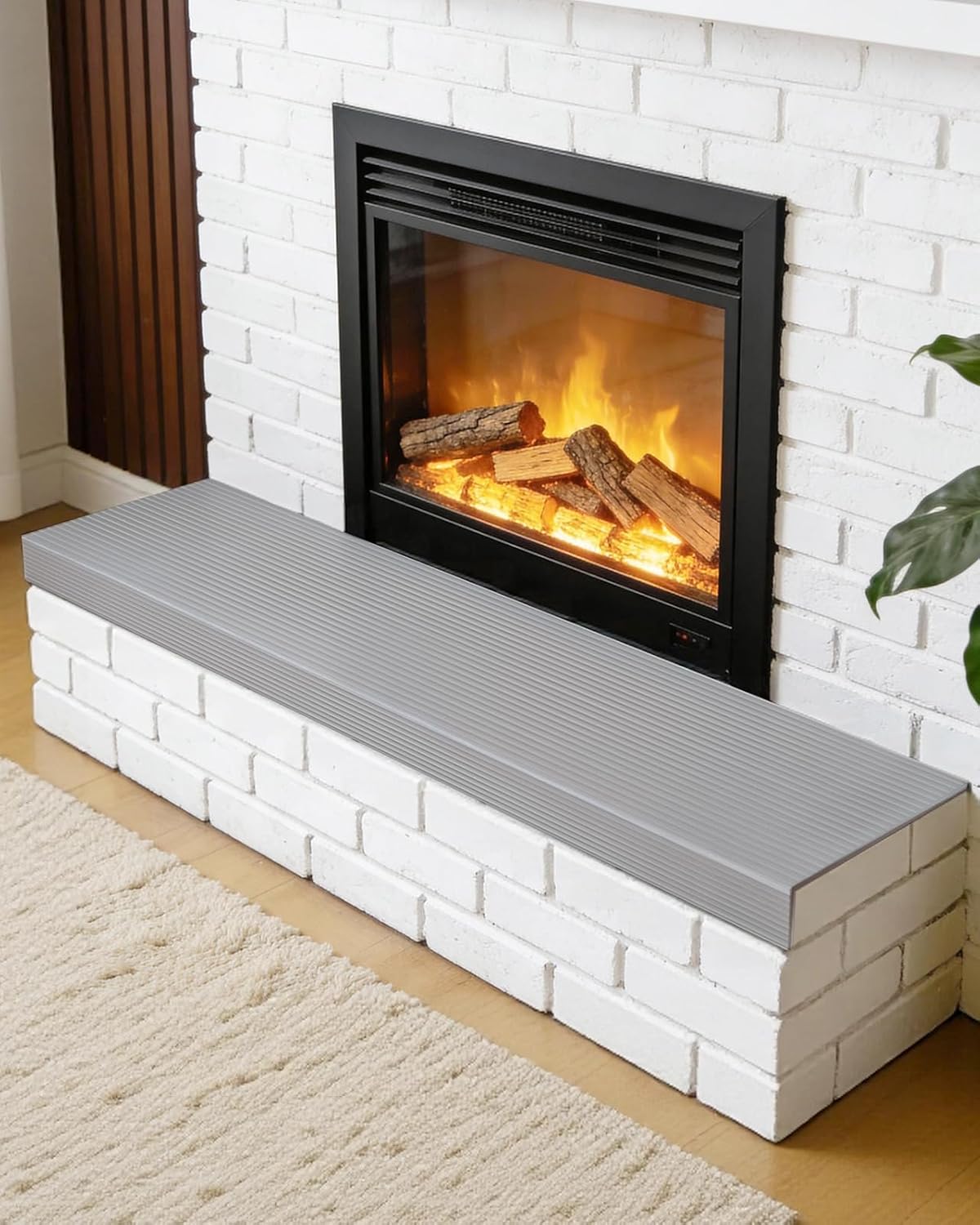 Fireplace Baby Proofing, Soft Seat Edge Cushion with Adhesive Backing, 78'' Foam Hearth Pad for Stone Brick Fire Place Bumper Protector for Toddlers Babies Child, Gray