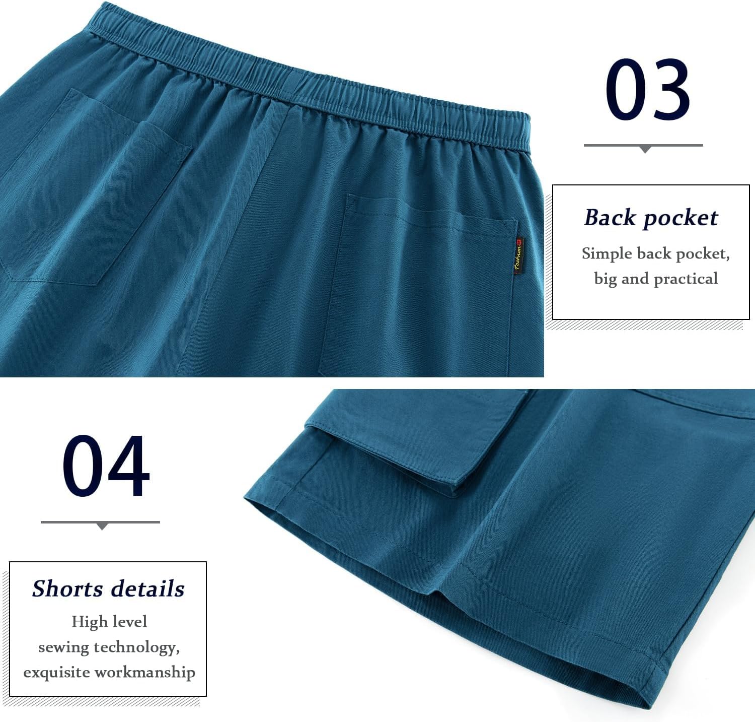 APTRO Men's Cargo Shorts Elastic Waistband Drawstring Summer Casual Cotton Big & Tall Relaxed Fit Work Shorts - Image 6