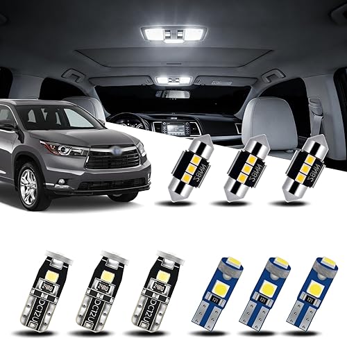 EASY EAGLE LED Interior Car Lights for Toyota-Highlander-2014-2019: 14 Piece