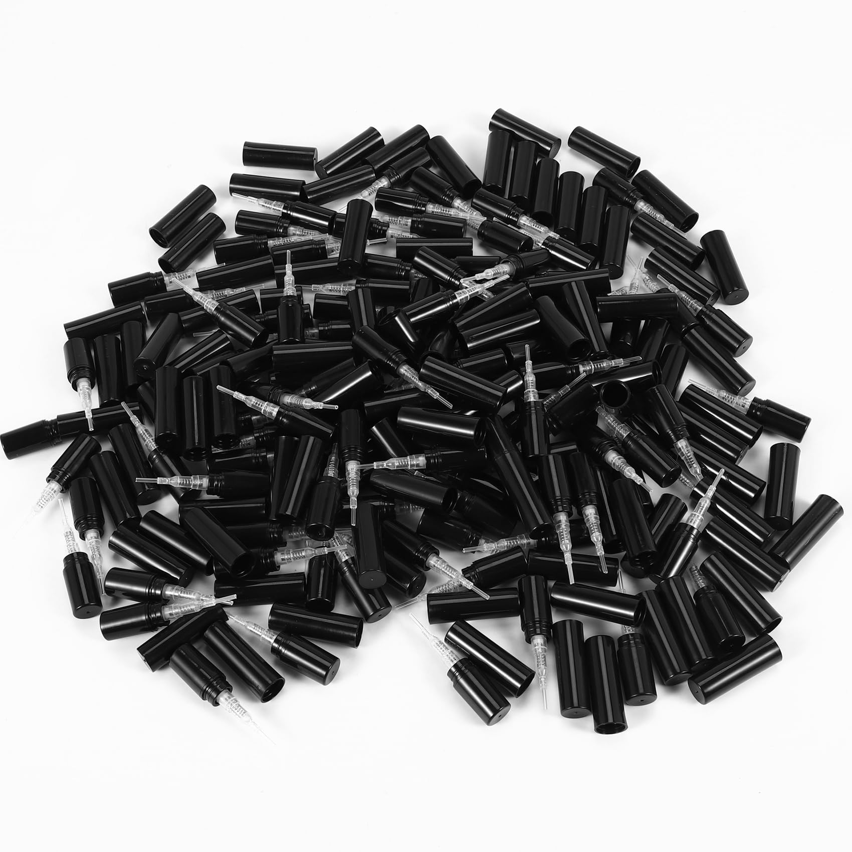detee 100Pcs / Lot 2Ml Black Plastic Perfume Bottle Sample Sprayer Atomizer Perfume Bottle