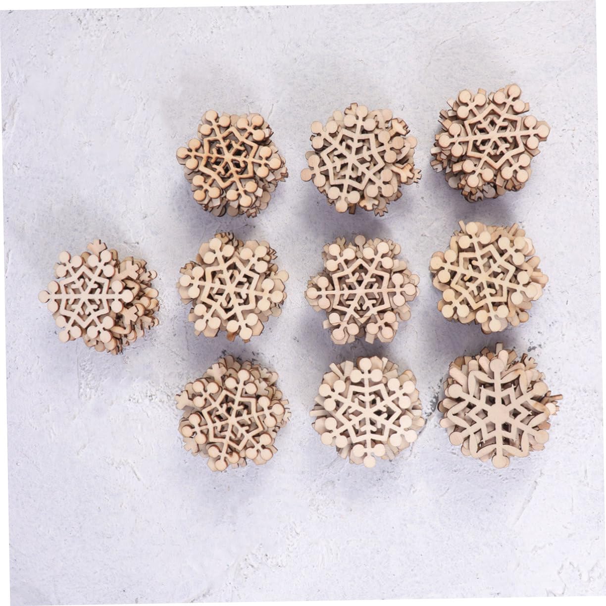 ABOOFAN Decorazioni Natalizie in Legno, 20 Pezzi con Corda di Juta da 35 Cm, Addobbi Delicati per Albero e Feste di Capodanno