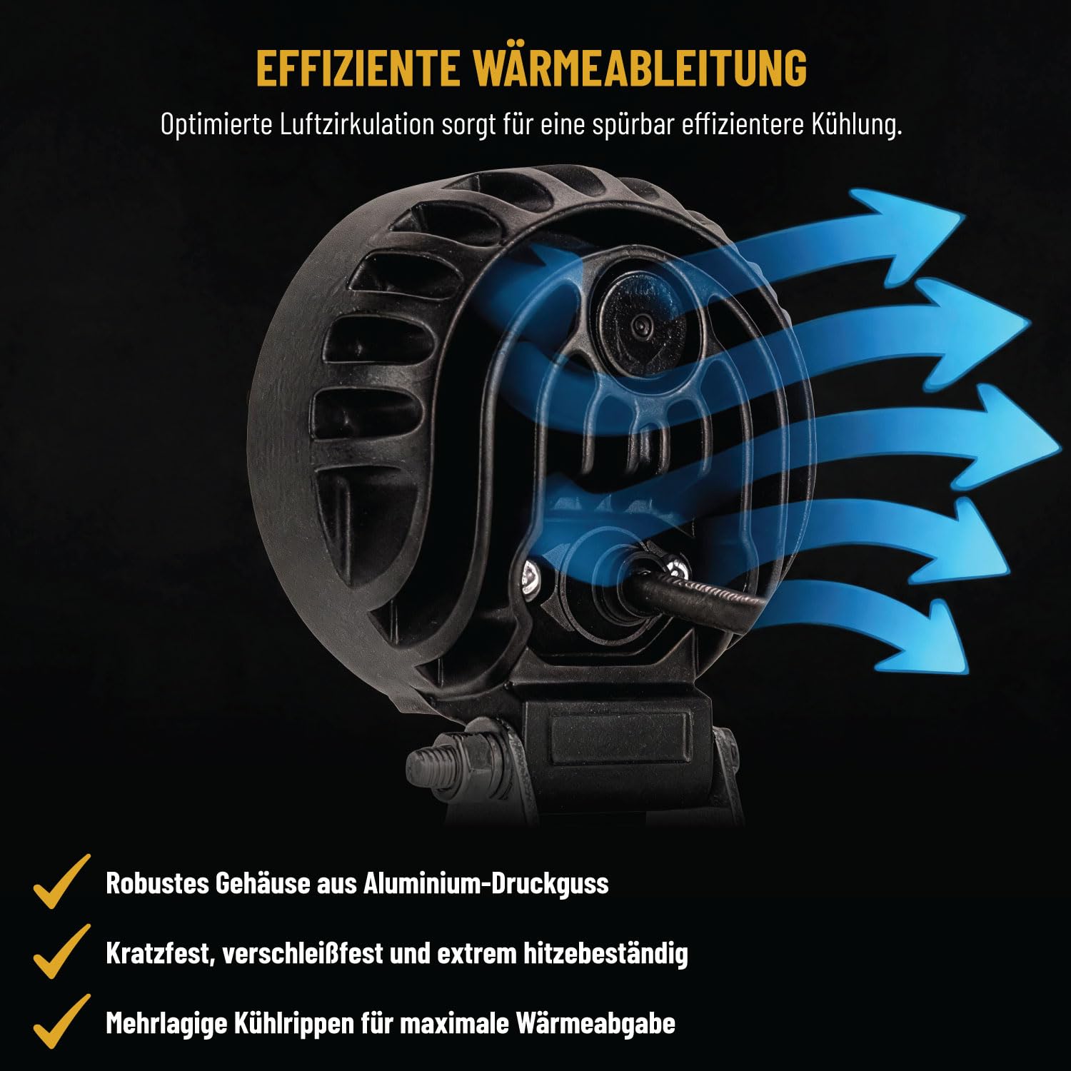 Arbeitsscheinwerfer LED 12V 24V für Traktor LKW Bagger, Rundes LED Arbeitslicht 24W 2400 Lumen Flutlicht, IP68 Wasserdicht, ECE R10, Aluminium Gehäuse, 6000K Kaltweiß