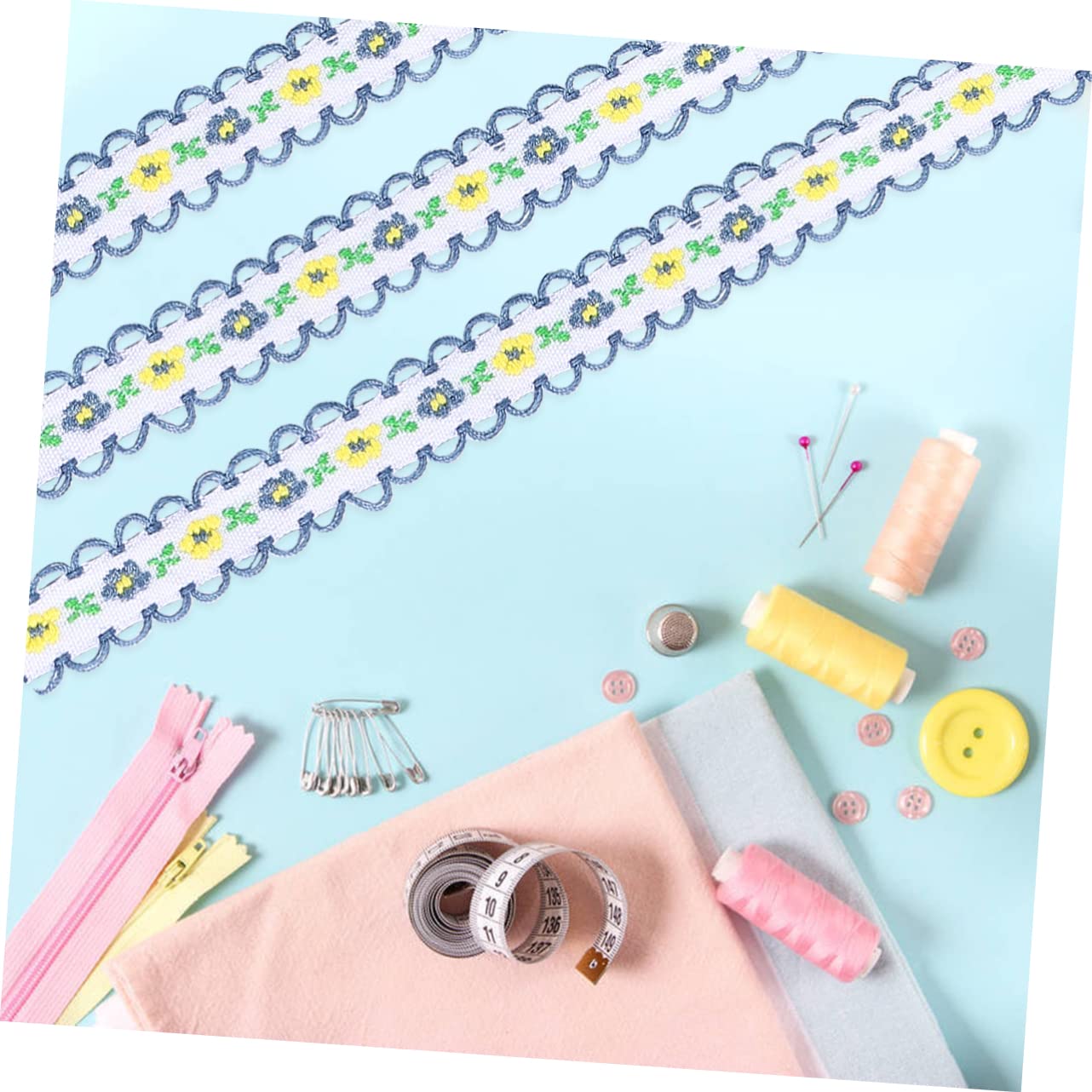 STOBOK 2piezas Cinta De Encaje Bordado De Accesorio De Costura Para Diseño Elegante y Duradero Para Vestidos y Decoración De Hogar Recorte De Encaje Bordado Versátil Yardas