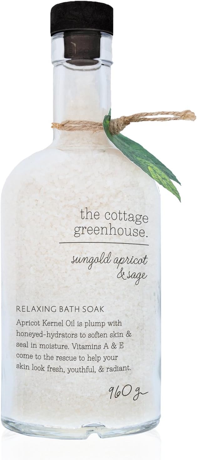 The Cottage Greenhouse Apricot & Sage Bath Soak | 33 oz / 935 g