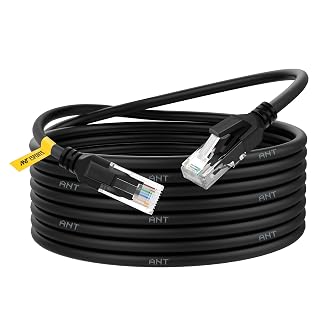 Ant Esports AEC6120 Cat6 Ethernet Cable 550MHZ HighSpeed UTP LAN Cable Network Cable Internet Cable RJ45 Cable LAN Wire Patch Computer Cord Category Gigabit 6 Wires for Modem,Computer,Router_20M Black - Amazon product rated Grade B