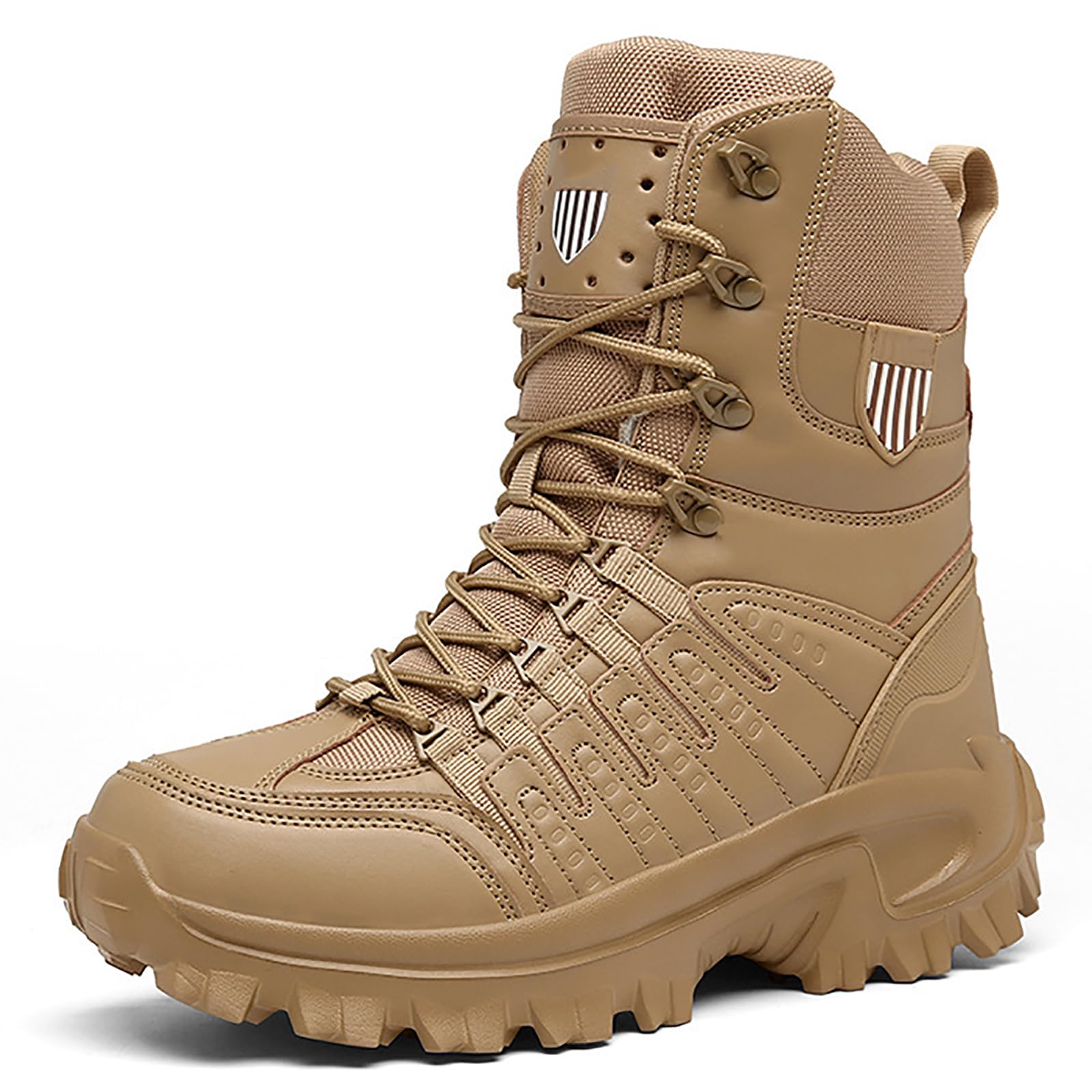 Taktyczne buty bojowe, Męskie taktyczne buty bojowe do pieszych wędrówek po pustyni Piaskowo-czarne EU 39-47(Sand,47 EU)