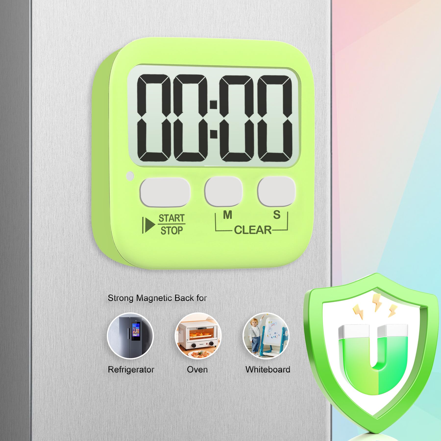 Digitale Küchentimer Set 4 StüCk KüChentimer Digital,GeeRic Eieruhr Digital,Magnetisch Time Timer