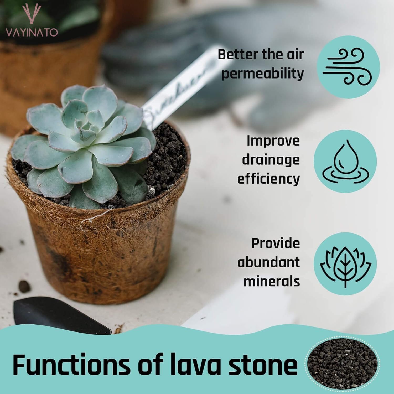 VAYINATO® 5-8 Mm (2 Kg) Natural Volcanic Black Lava Chips, Versatile Pebbles for Fish Tank Landscaping, Succulent Planters, Vase Filler & Garden Accents, Indoor Outdoor Gas Fyre Pits Fyreplaces - Image 7 thumbnail