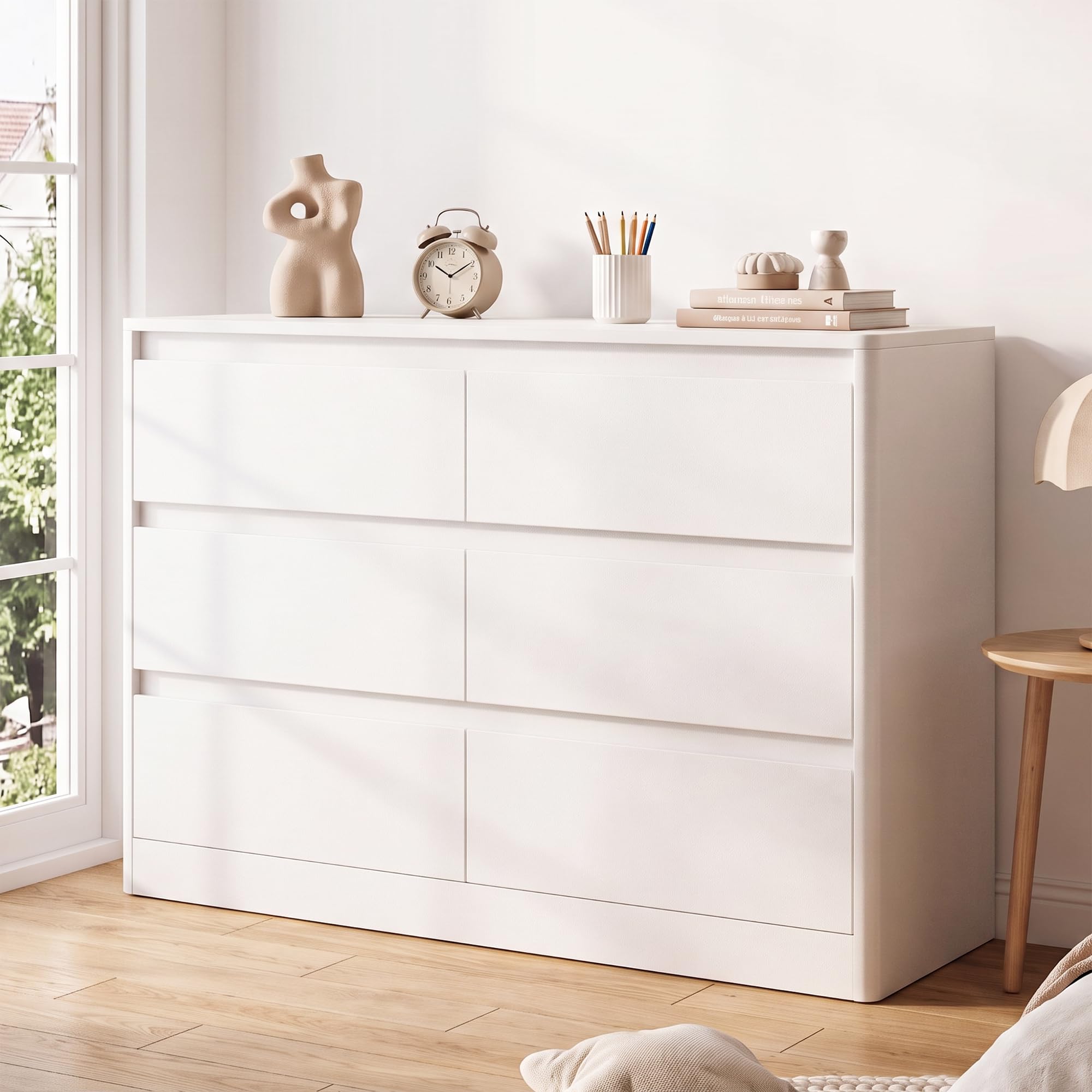 Kommode mit 6 Schubladen, Wackelfreier Stauraum fur Schlafzimmer