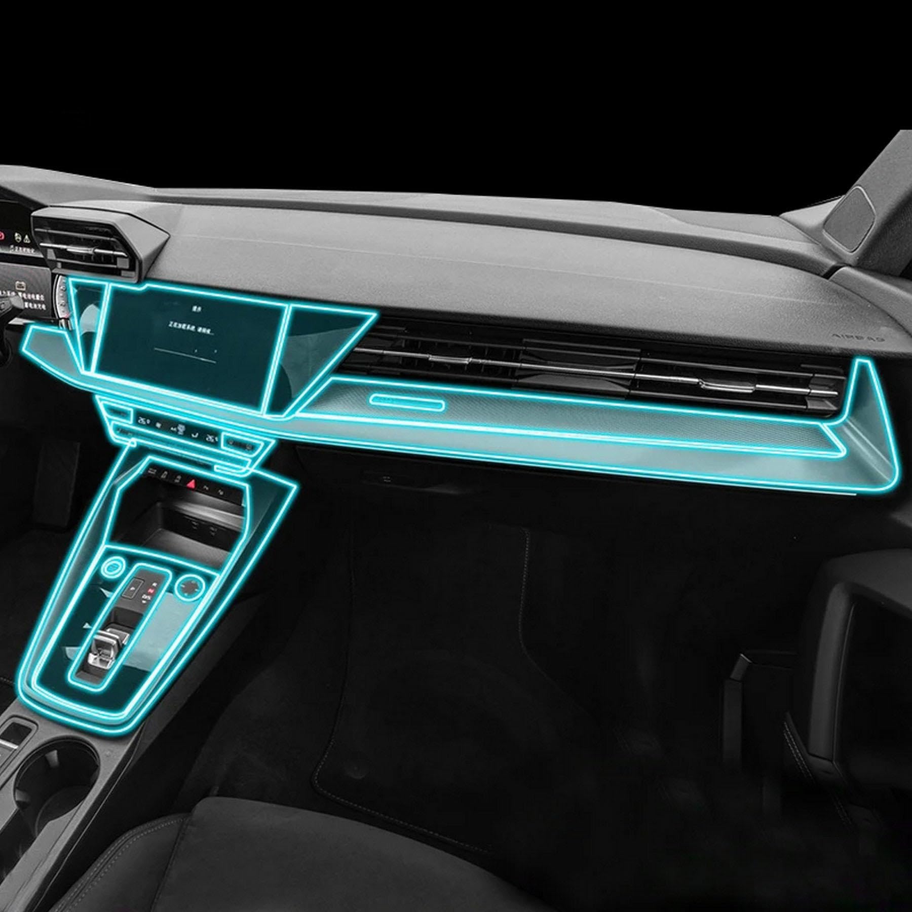 ChrOx Panel deski rozdzielczej samochodu Folia Cover Szczegóły wnętrza Naklejki Ekran Anti-scratch protector TPU Film refit, dla Audi A3 8Y 2020-2024