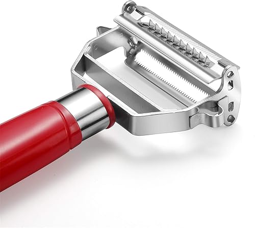 Miniatura 8 de To encounter Juego de pelador de verduras, pelador de acero inoxidable con cepillo de limpieza, juego de 4 utensilios de cocina ergonómicos ultra