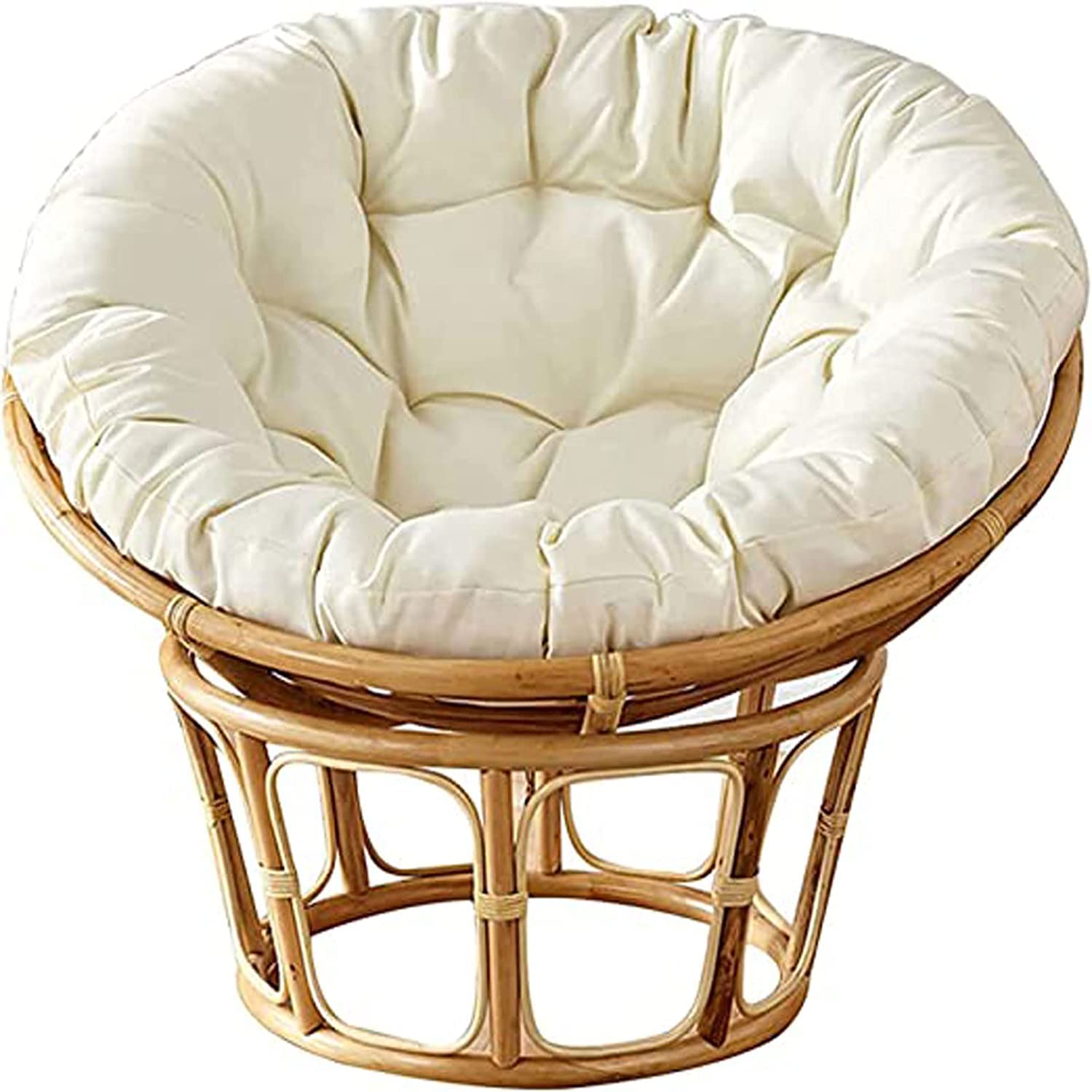 FUYAO Papasan Round Chair Cushions, Thick Comfortable Hammocks Swing Pads, Overstuffed Round Papasan Chair Cushion Only, Outdoor Swing Hanging Egg Seat Cushion
