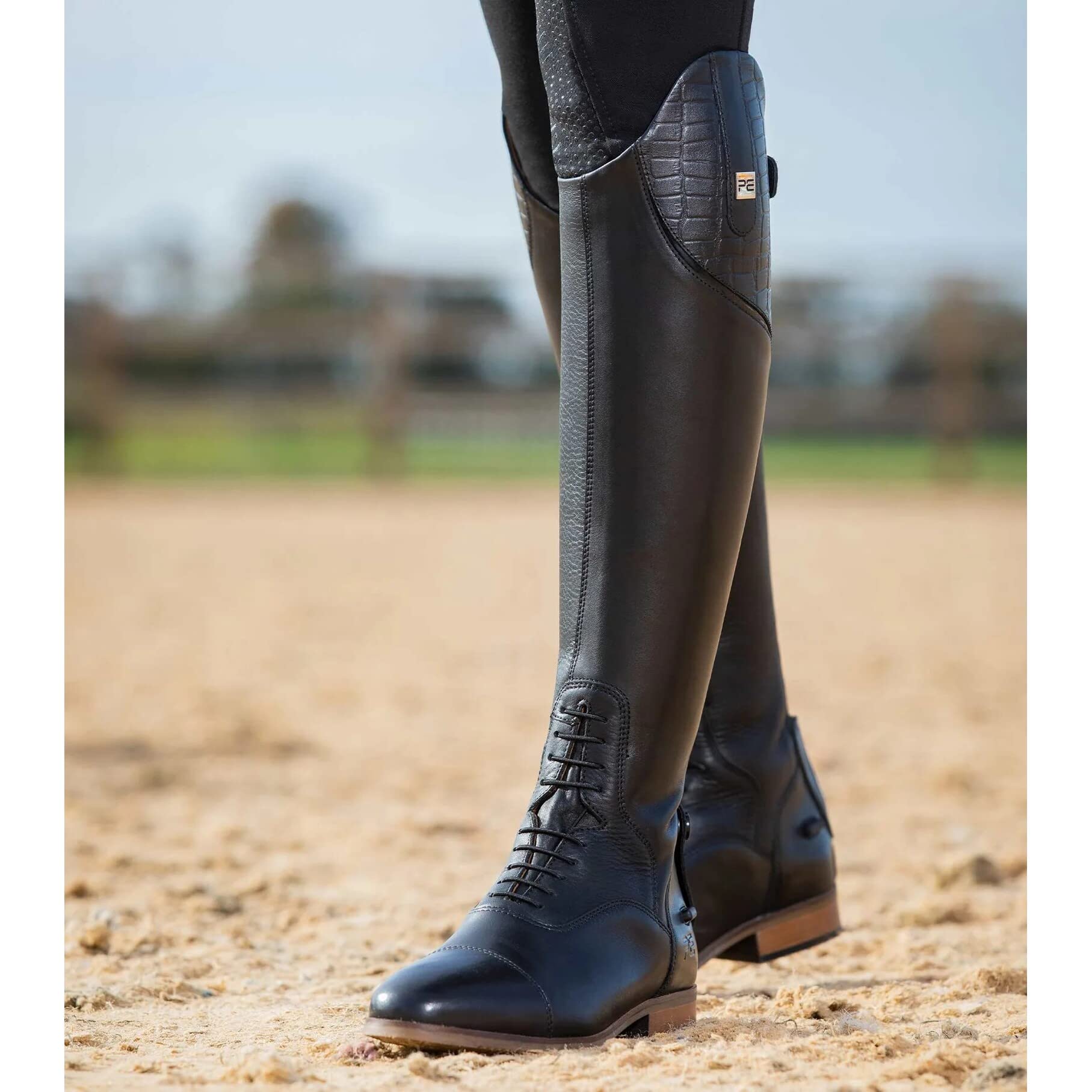 Bottes D'équitation En Cuir Continental - Taille 43 (pointure 9 UK / 57?), Couleur Noire, Occasion
