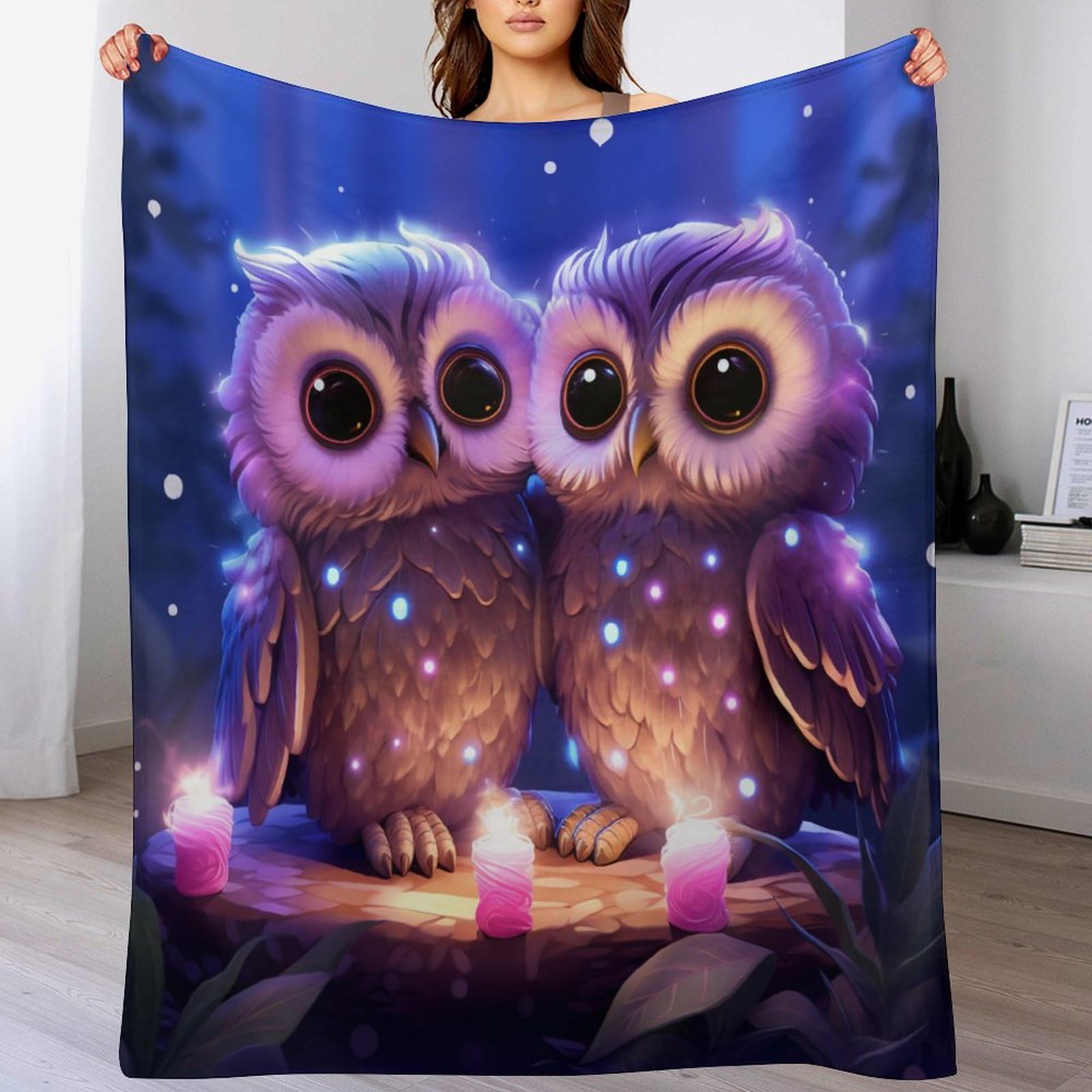 Couverture polaire hibou : finis les frissons sur votre lit avec ce plaid flannel