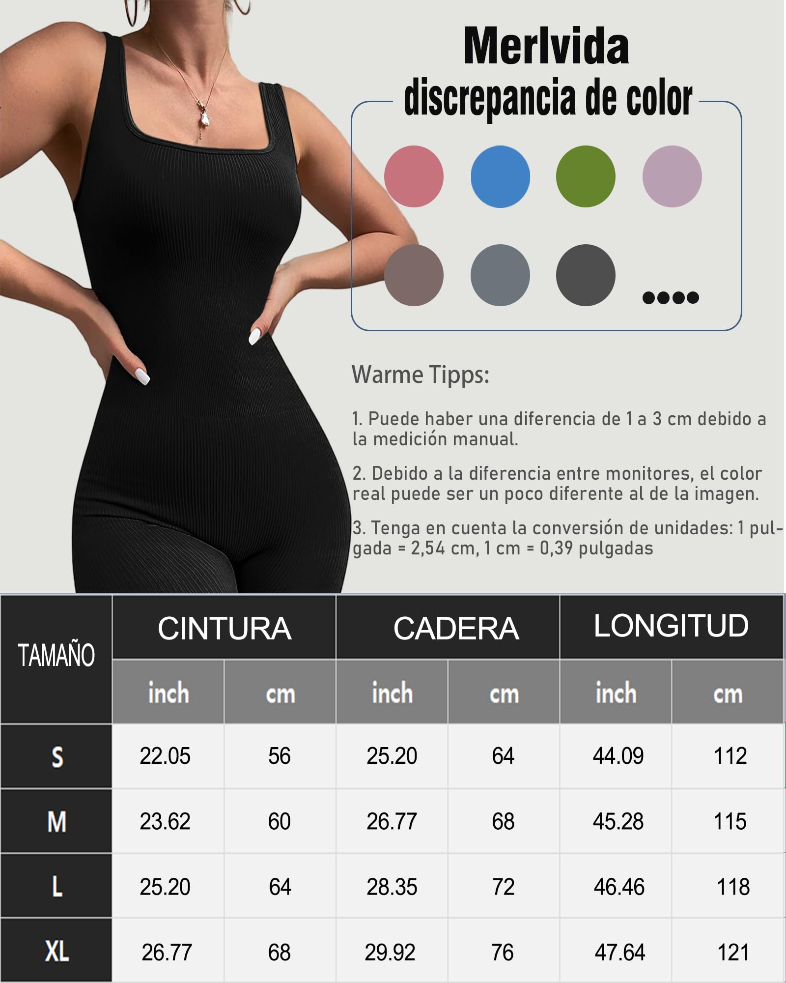 Merlvida Mono Deportivo Mujer sin Costuras Jumpsuit Ajustado Body Overol Ropa Gimnasio Fitness Yoga
