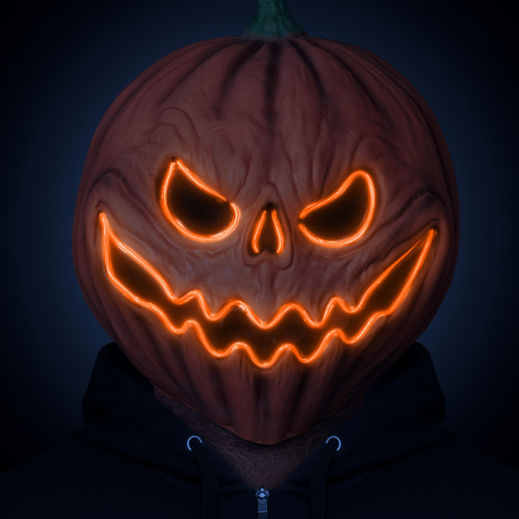 Zadin Pumpkin Head Mask for Halloween Scary Pumpkin Mask for Adult Jack o Lantern Face Covering Pumpkin Head