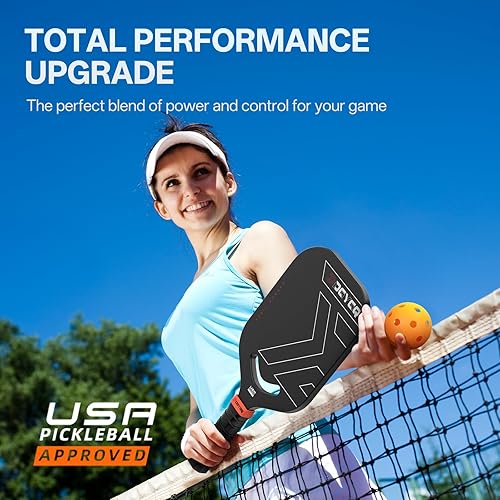 Miniatura 6 de Pickleball Paddles, Carbon Fiber Pickleball Paddle with a 13mm Polypropylene Honeycomb Core, Increased Power for Ultimate Spin & Consistency