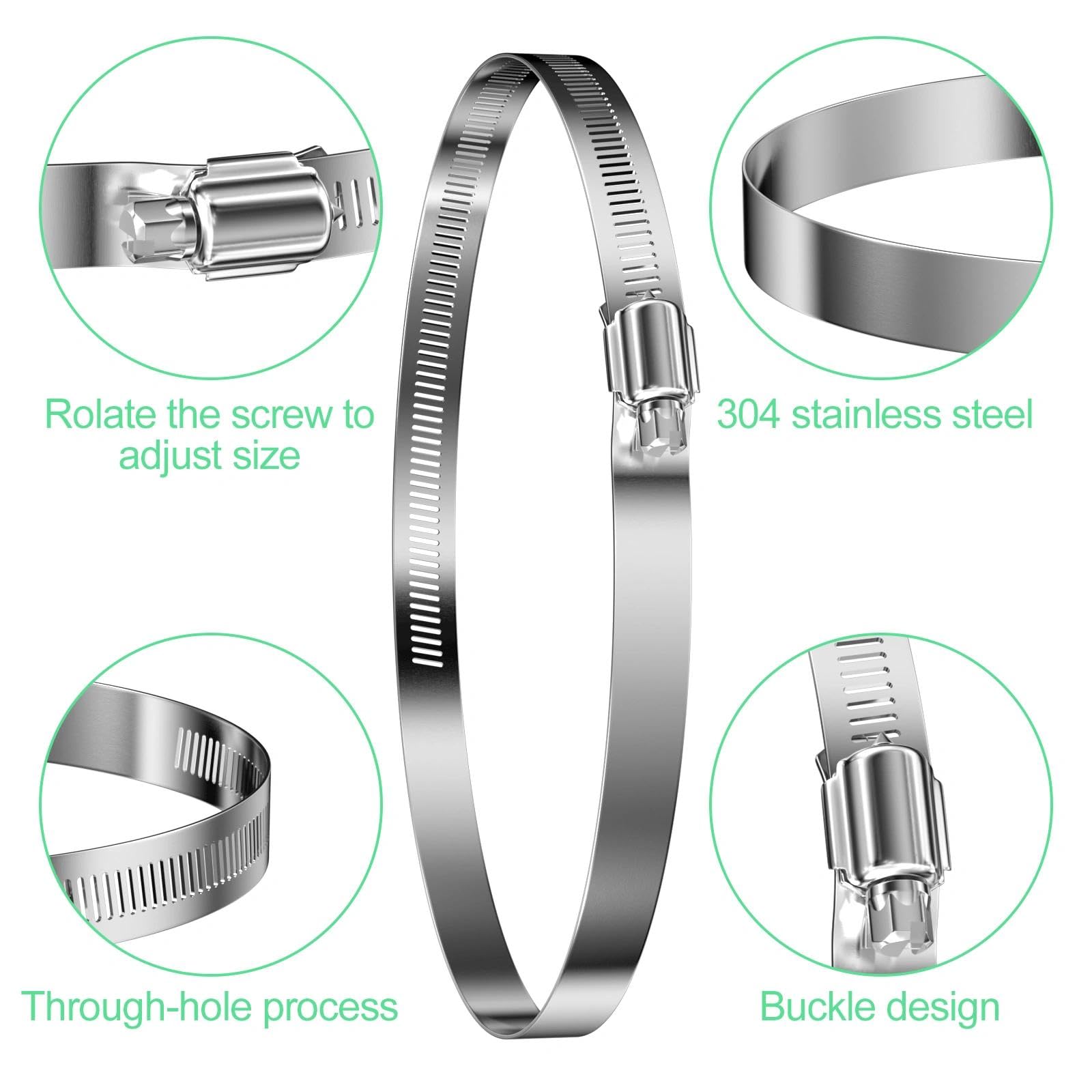 Abrazaderas Metalicas(141-165Mm), Manguera Tuberia Metal para Tubos de Agua Acero Inoxidable, Metálicas Abrazadera de Tubo, Metalica de Tubería, para Fijacción Mangueras y Tubería de Agua