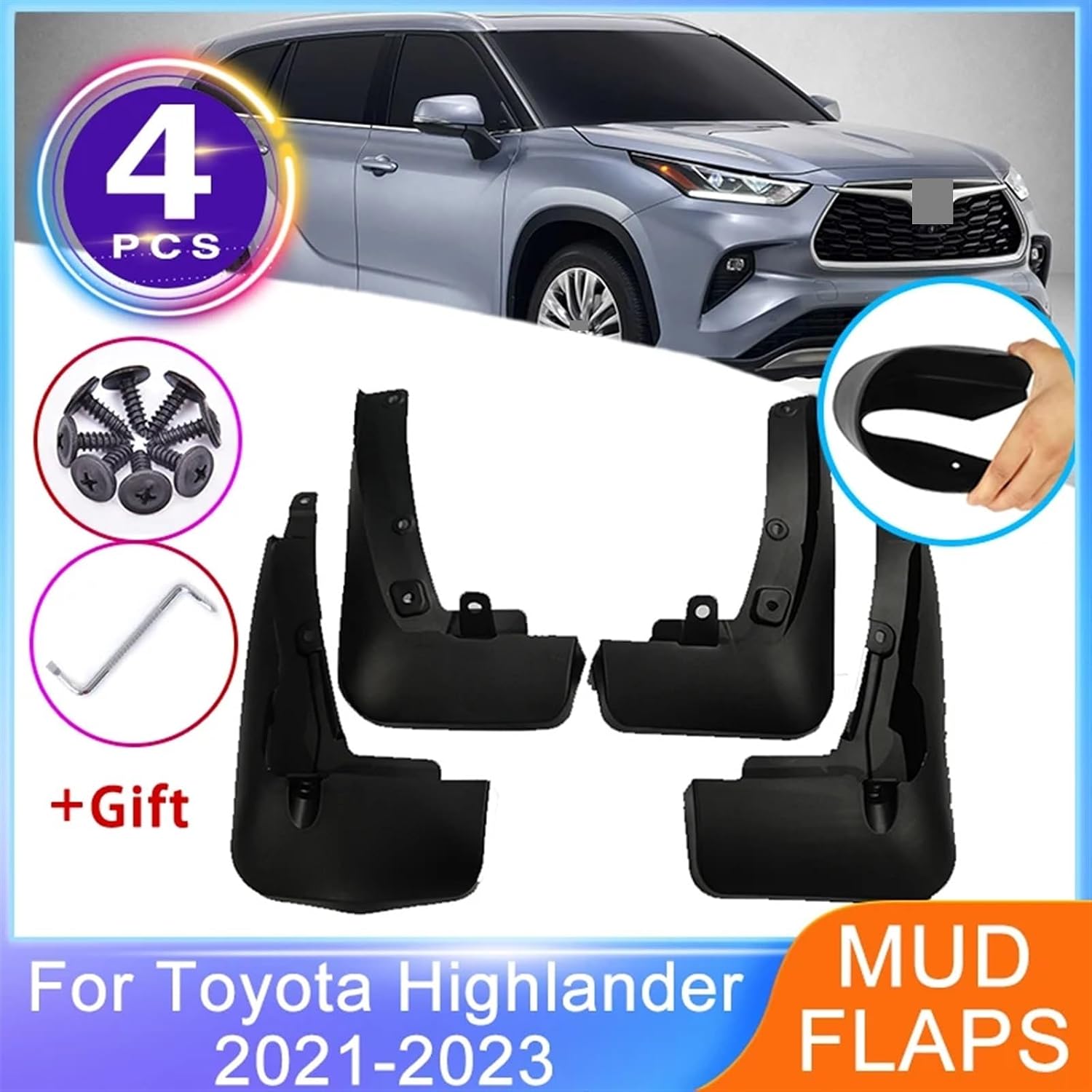 Mudguard For toyotas Highlander Kluger XU70 2021 2022 2023 fenders Mud Flaps Wheel Protector Mudflaps Upgrade Car Accessories