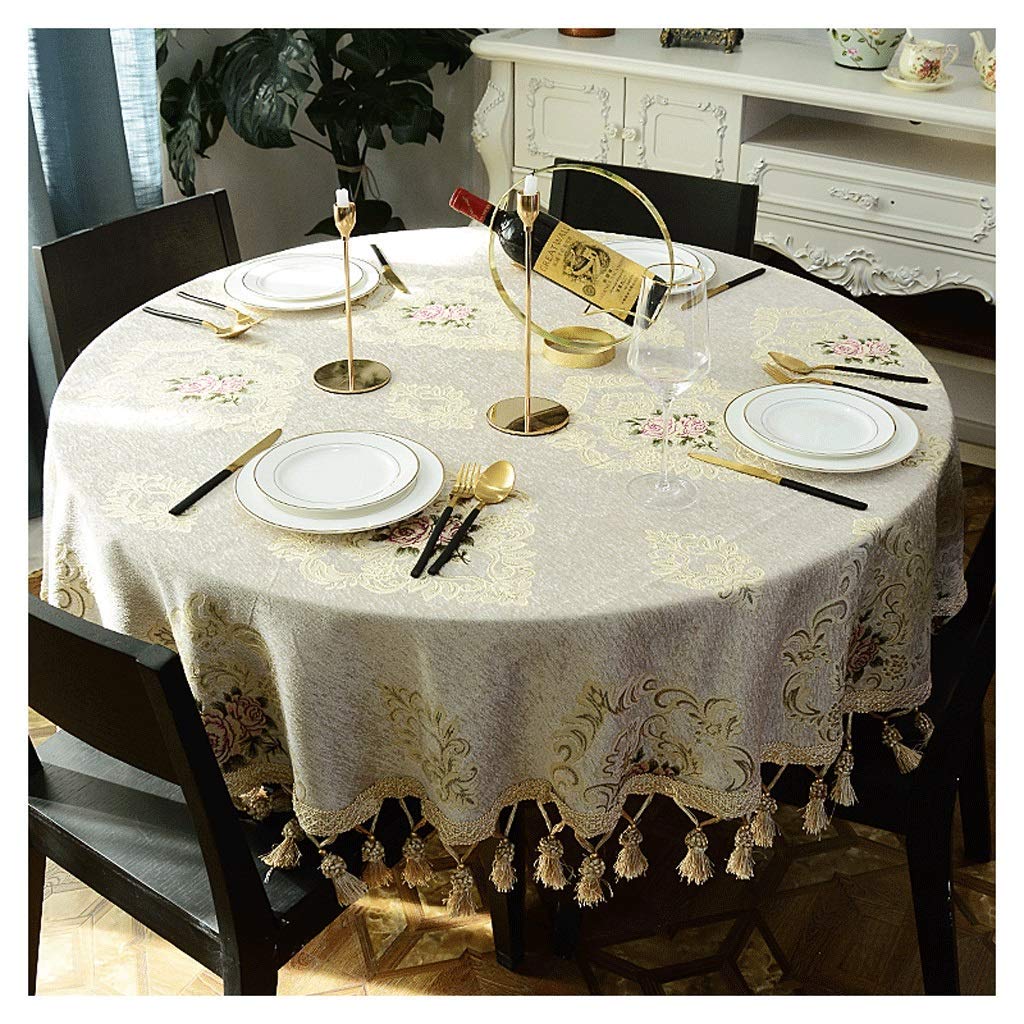 Tapis de table basse rond beige pour protéger et embellir le salon