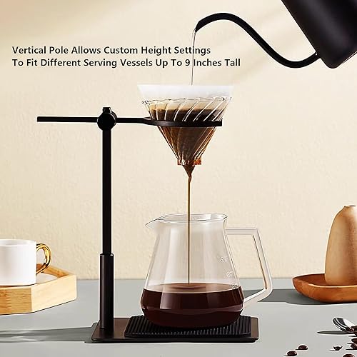 Miniatura 5 de Pour Over Coffee Station Soporte para gotero de café Soporte ajustable para filtro de café