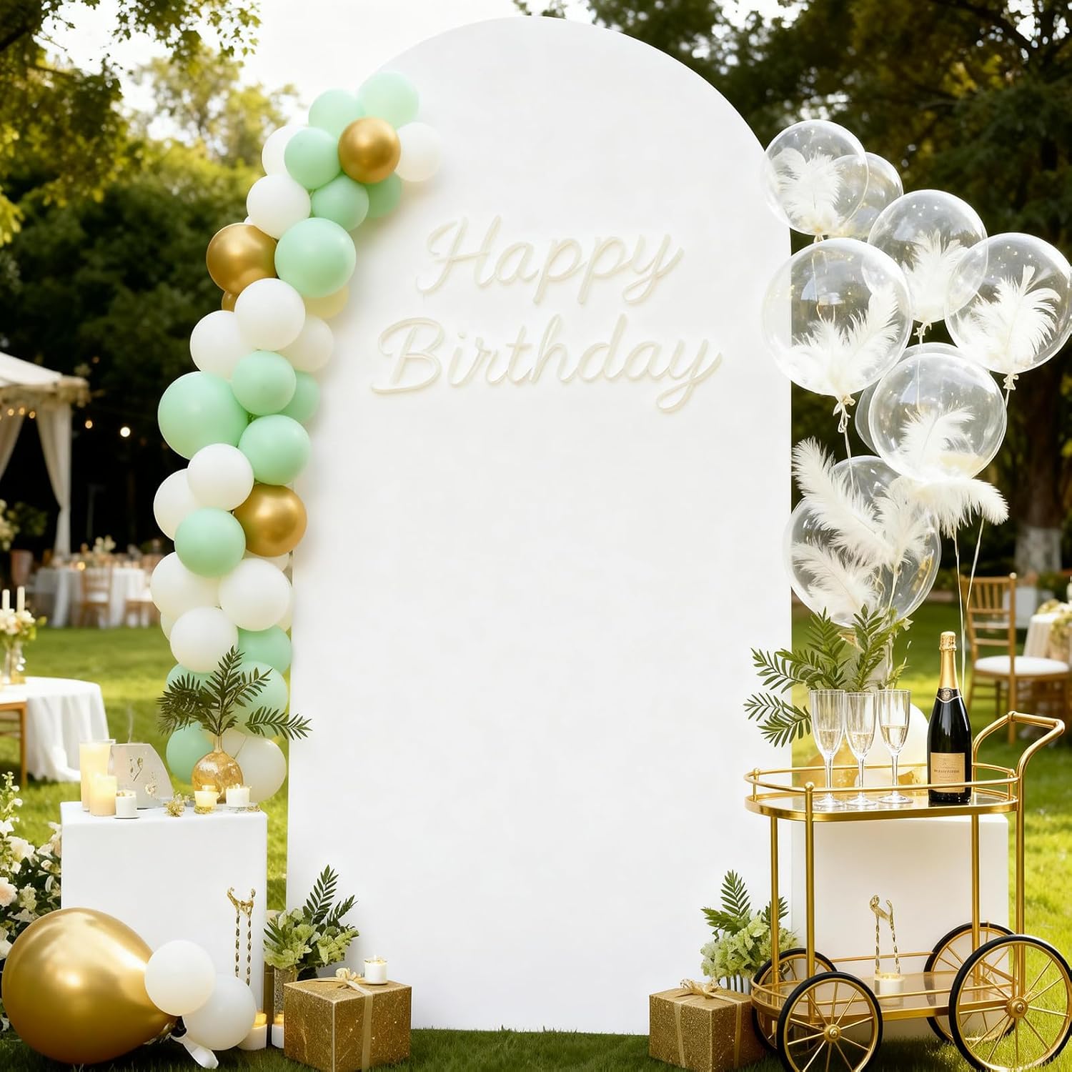 Arch Backdrop Stand Outdoor Indoor 5.9FT DIY White Wedding Backdrop Arch Frame, Open Cardboard Balloon Arches Foam Board Photo Background for Birthday Baby Shower 2026 New Year Graduation Party Decor