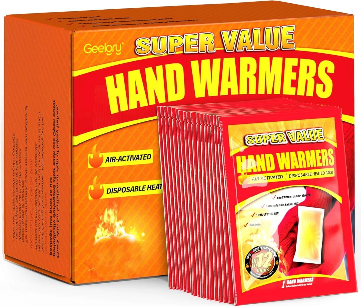 Hand Warmers Disposable 20Pcs, Long-Lasting Up to 12 Hours for Warm Body