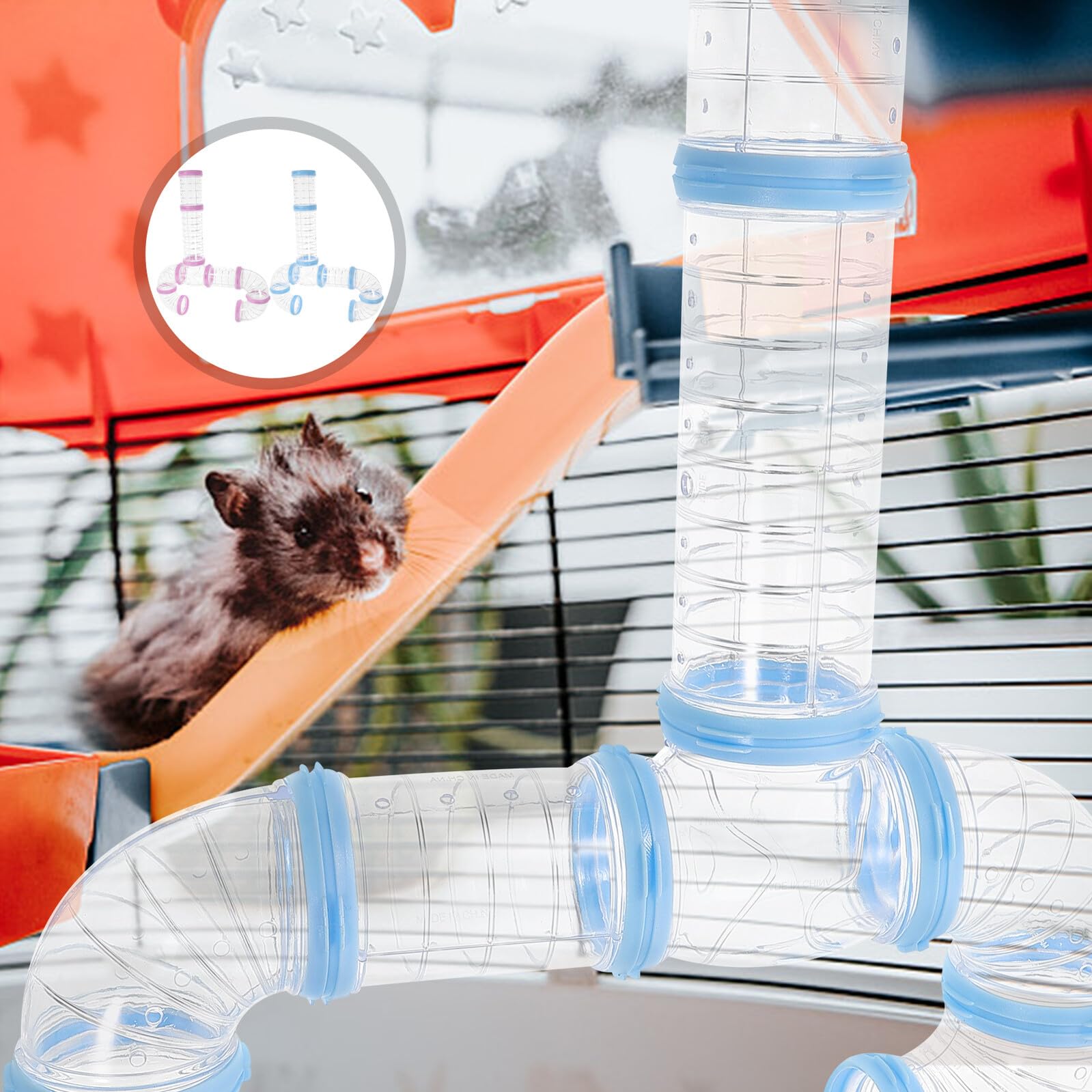 Selbstgemacht Rohrverbinder für Hamsterröhren, 2 Satz aus Kunststoff