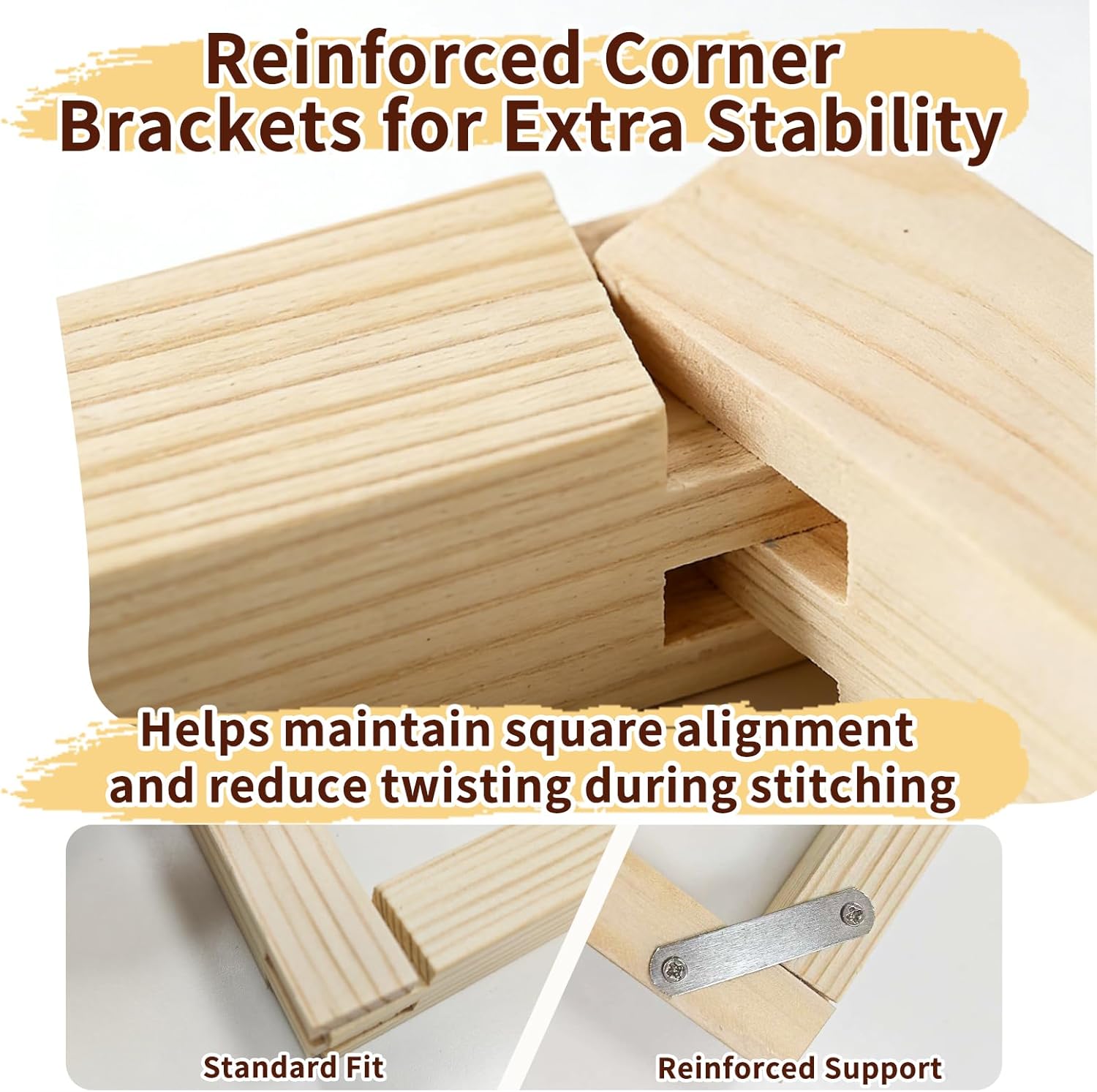 24pcs Needlepoint Stretcher Bars Kit – Multi Size Wooden Canvas Stretcher Bars for Needlework with Complete Installation Tool Kit, Embroidery Stitch Frame Set for Needlework & Cross Stitch