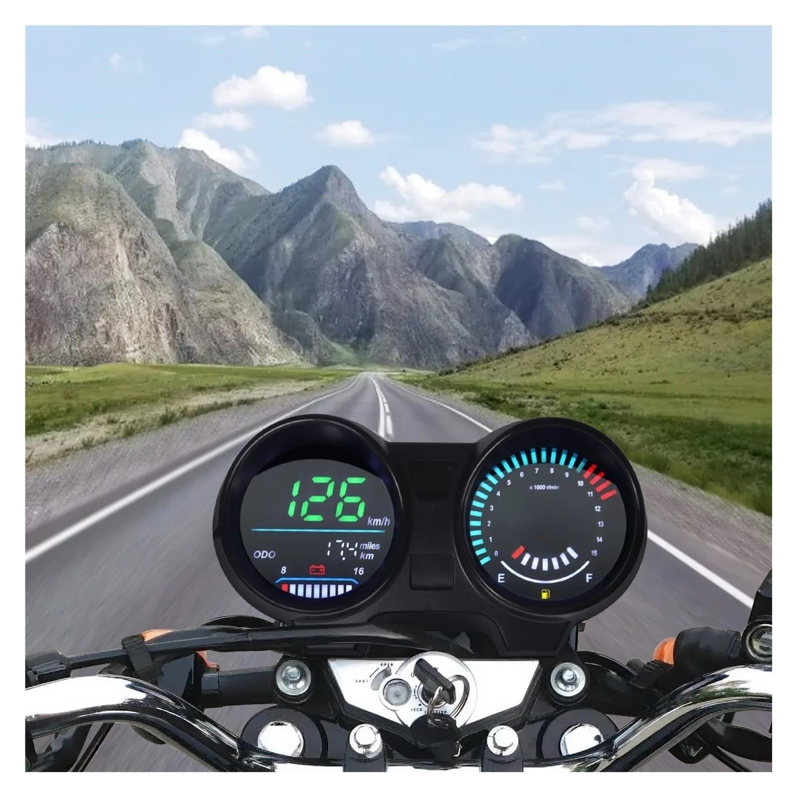 moto Odómetro tacómetro Velocímetro Para Motocicleta, Medidor Digital MPH Km/h, Odómetro, Indicador De Marcha, Instrumento Para Tablero Instrumentos Para GN 125