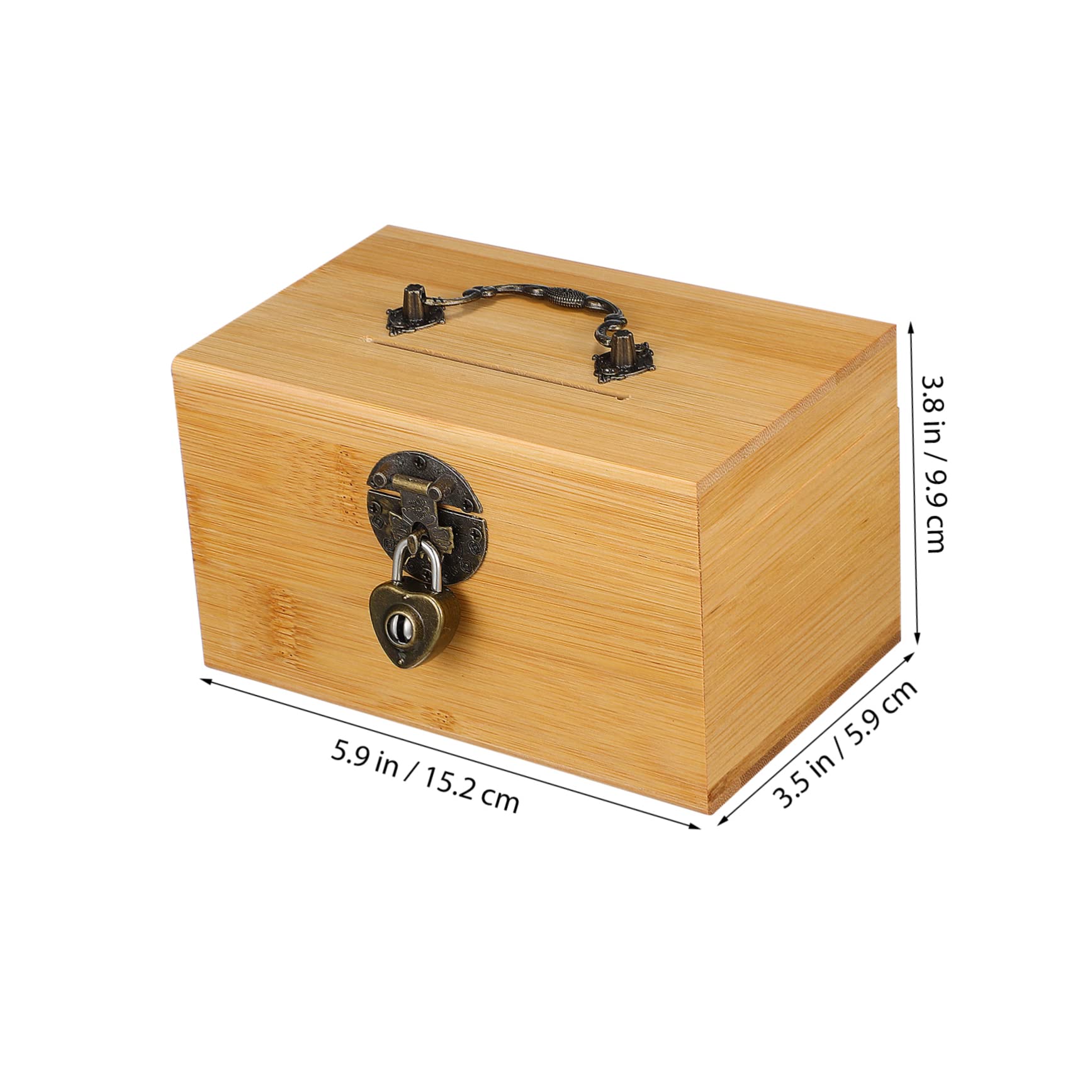 BESPORTBLE Caja De Almacenaje Vintage Cofre con Cerradura Estuche De Alcancía De Bambú