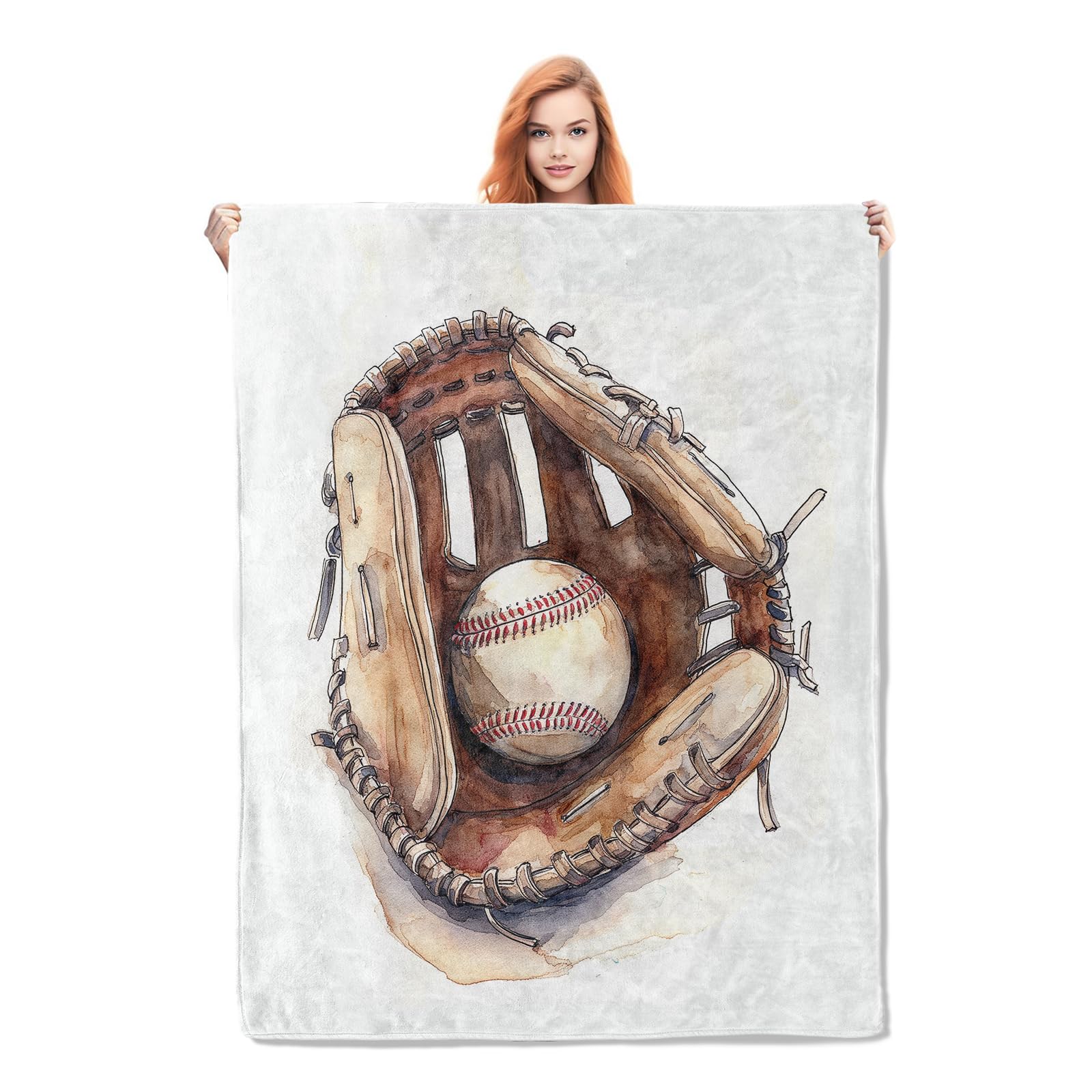 Couverture de baseball douce et légère, jeté de lit haut de gamme au style rétro