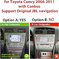 Vista 2 de Rimoody Radio de coche 4core 2G+64G para Toyota Camry 2006-2011 compatible con Canbus Original JBL Navigation, Android Car Stereo Wireless Carplay