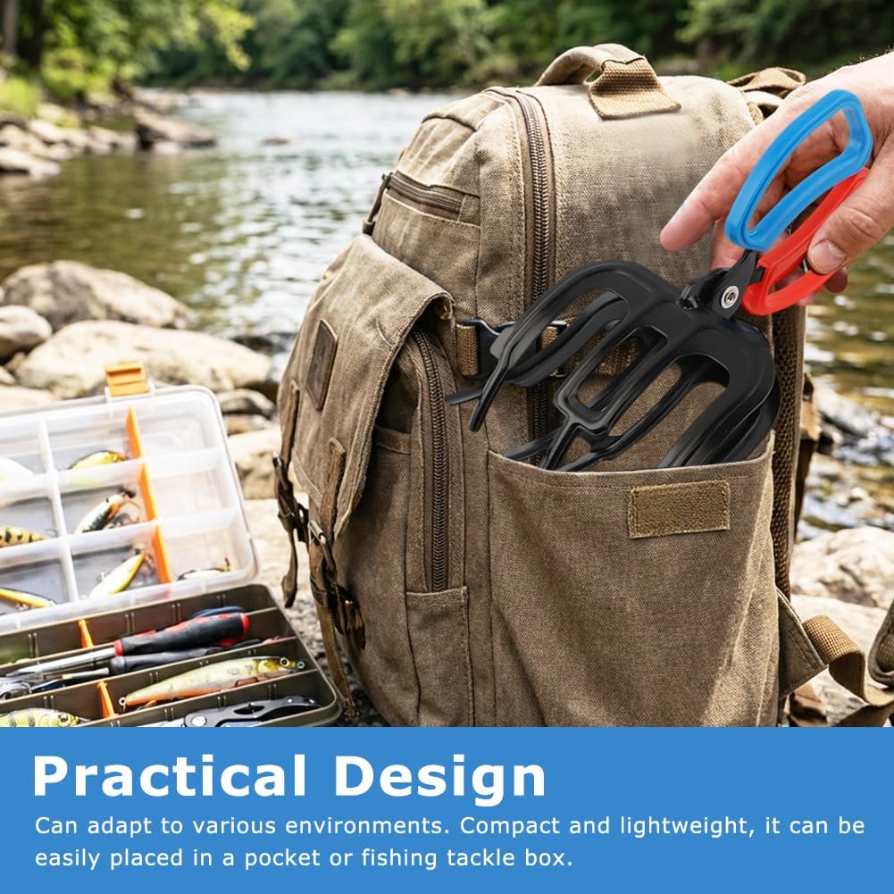 3 Claw Fish Gripper, Metal Fishing Pliers Gripper with Non‑Slip Handle