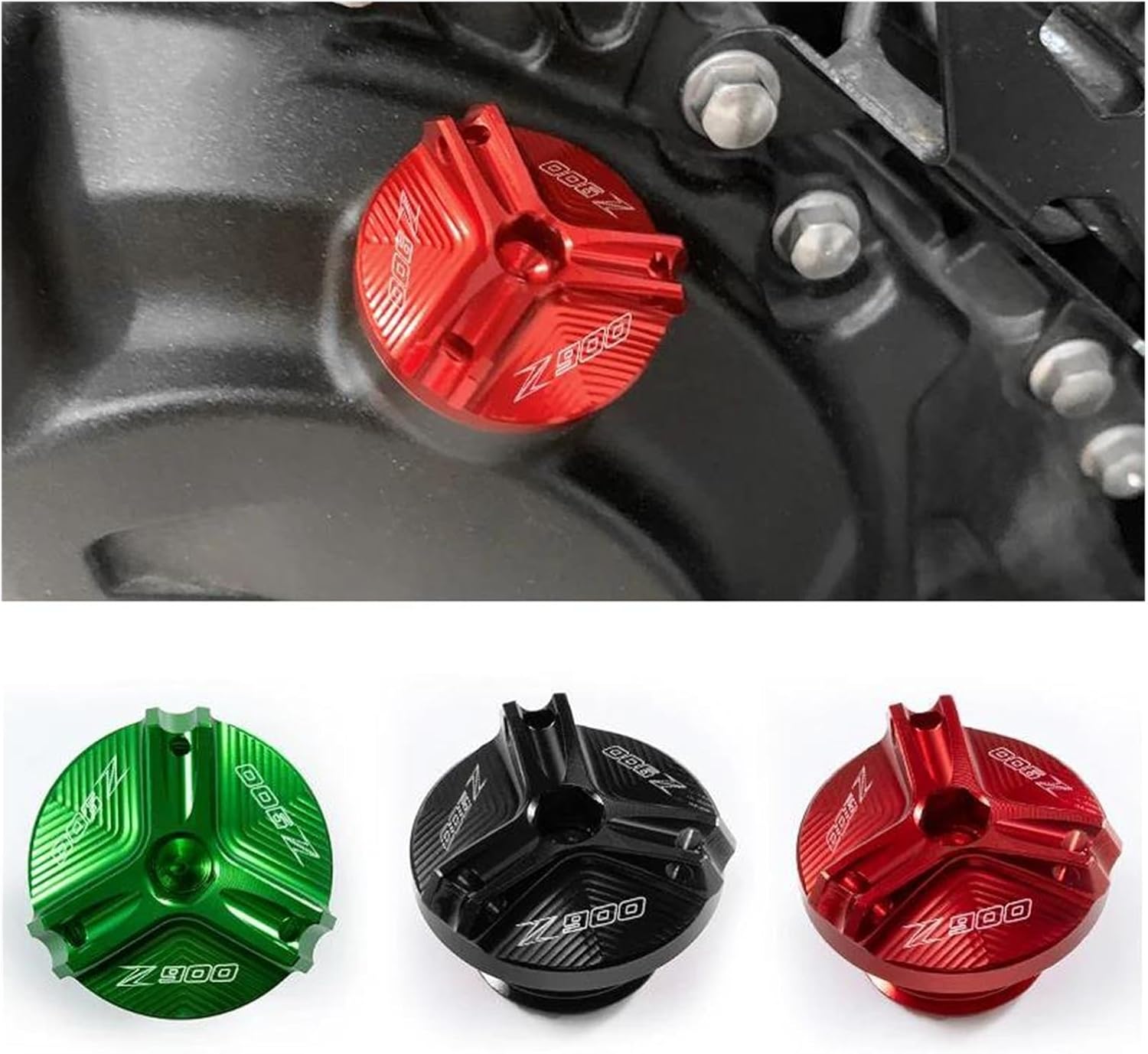 For Kawasaki Z900 Z 900 2017-2022 Motorcycle Front And Rear Brake Fluid Caps And Oil Filler Cap Protection Accessories(A Set Green)