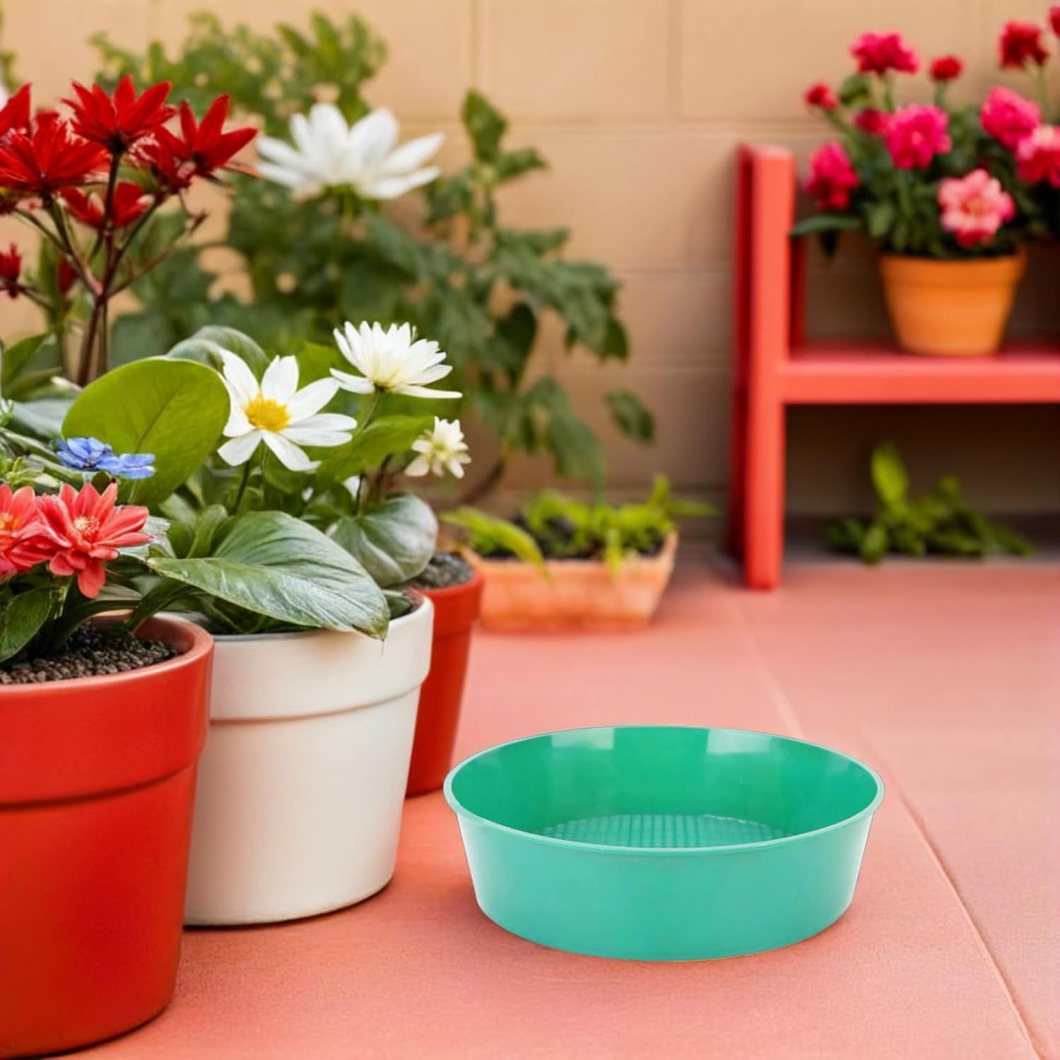 VICASKY Garden Soil Sifter Plastic Sifting Pan for Efficient Rock and Debris Removal Your Vegetable Garden and Flower Nursery