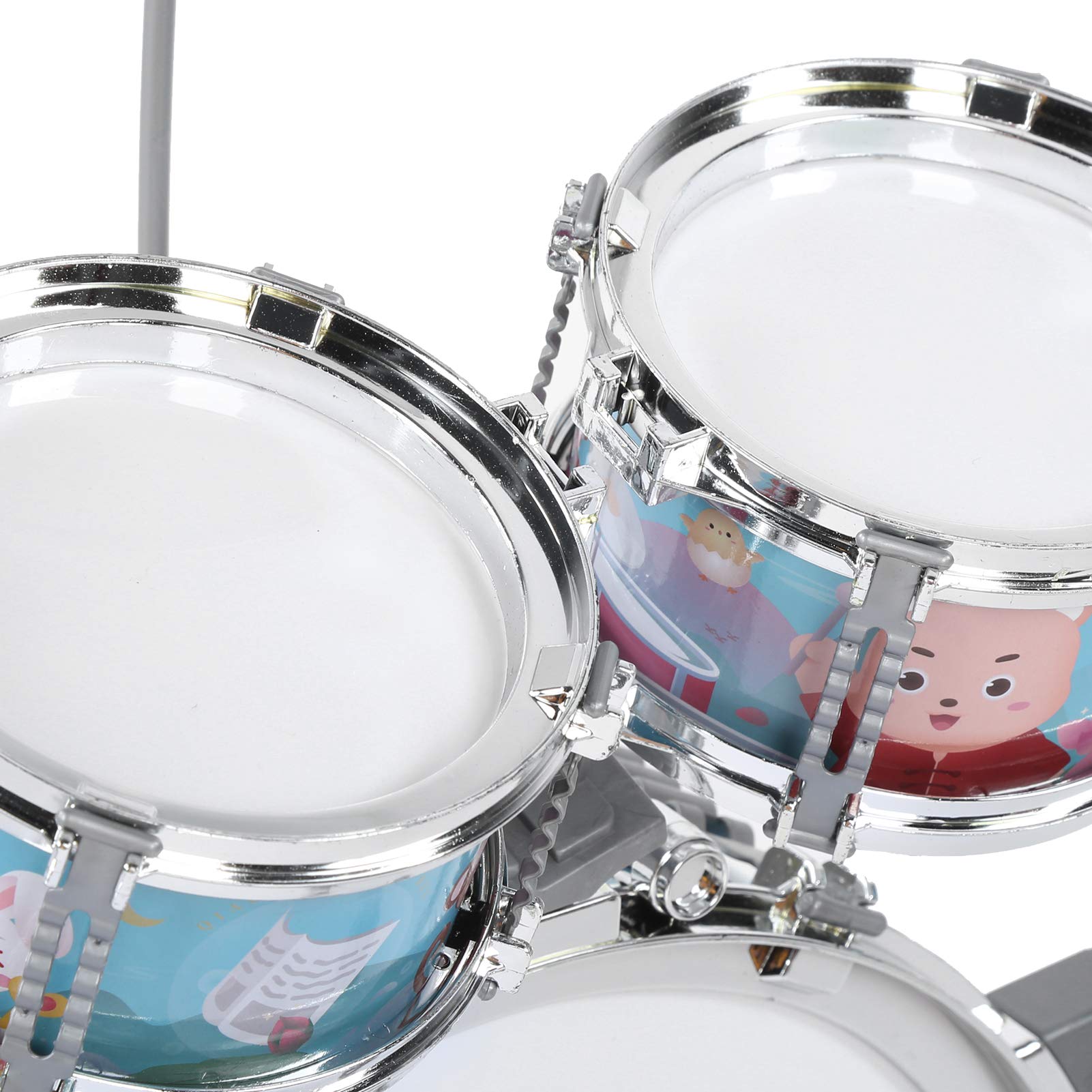 Kindertrommel-Set, Lernspielzeug für Musikalischen Spaß und Rhythmusentwicklung für Im Alter von 1 Bis 6 Jahren aus Umweltfreundlichem Kunststoff, 5 Trommeln und 1 Becken (Blau)