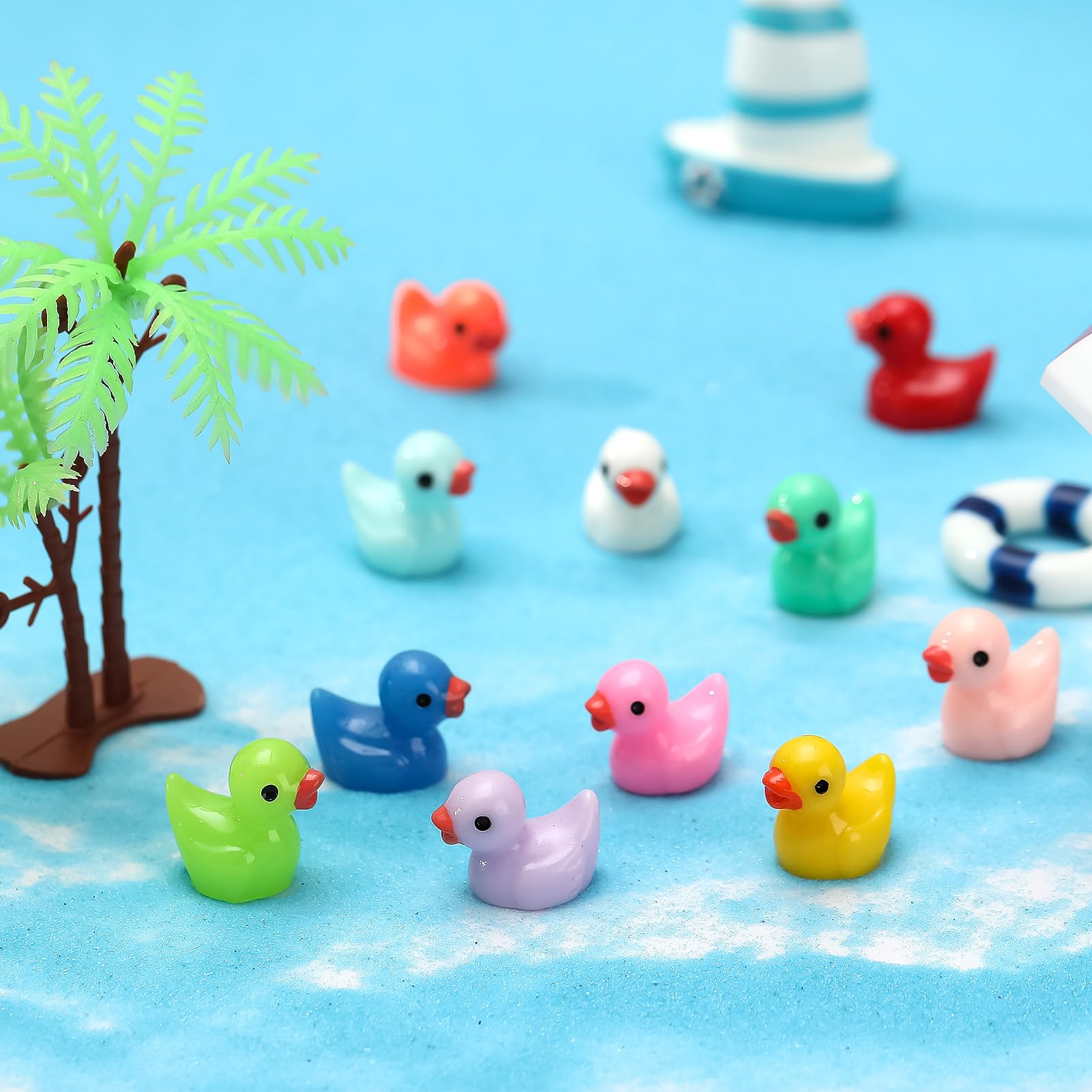100 Mini Canards En Résine - 1.5x1cm | Pour Aquarium, Jardin Féérique, Maison De Poupée - 6