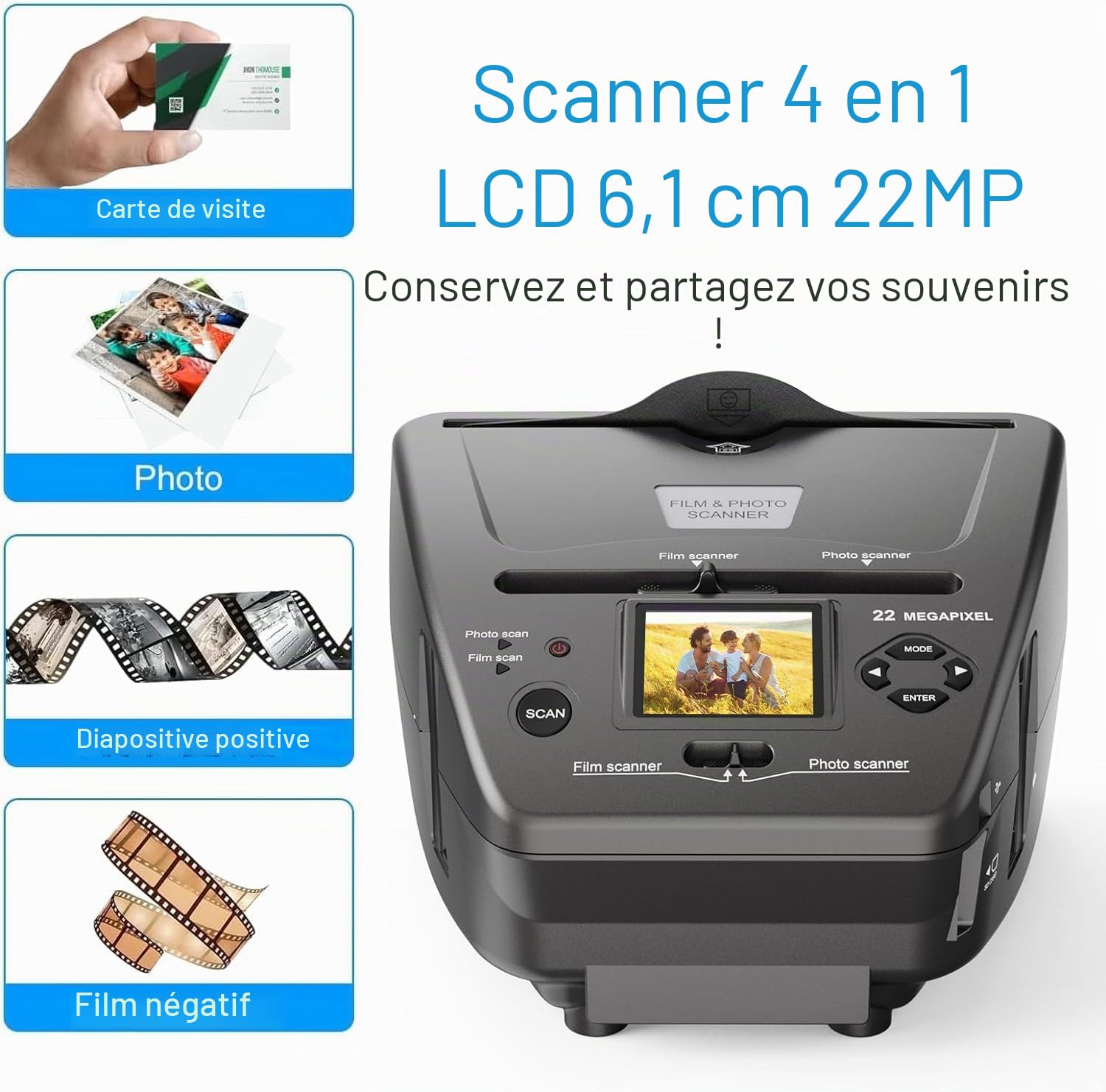 Scanner Films, Visionneuse Diapositives, Négatifs et Photos