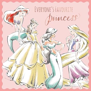 Decorative Princess Illustration Greeting Card, Pink Background