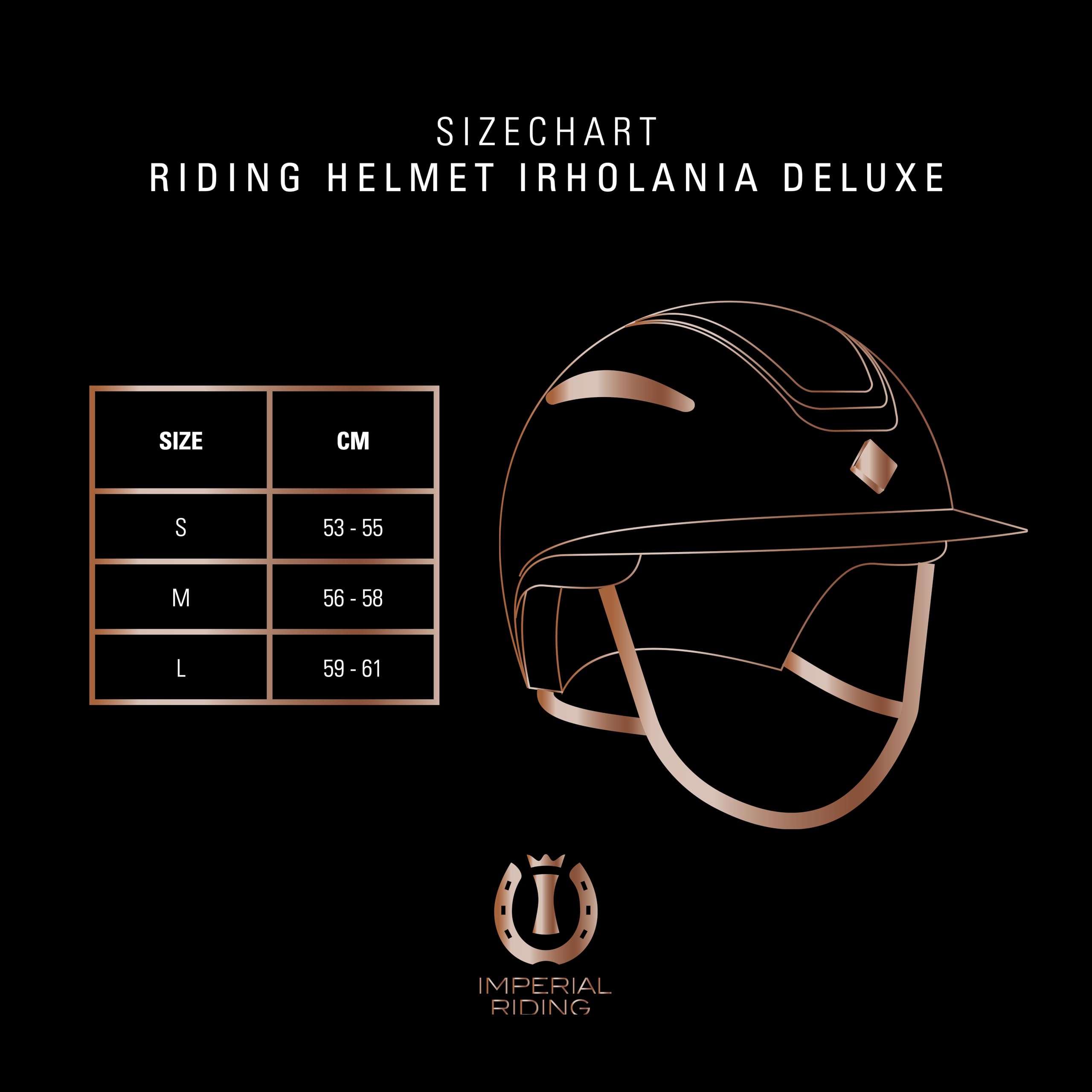 Kask jeździecki IRHOlania Deluxe Big Visor, czarny brokat, rozmiar M