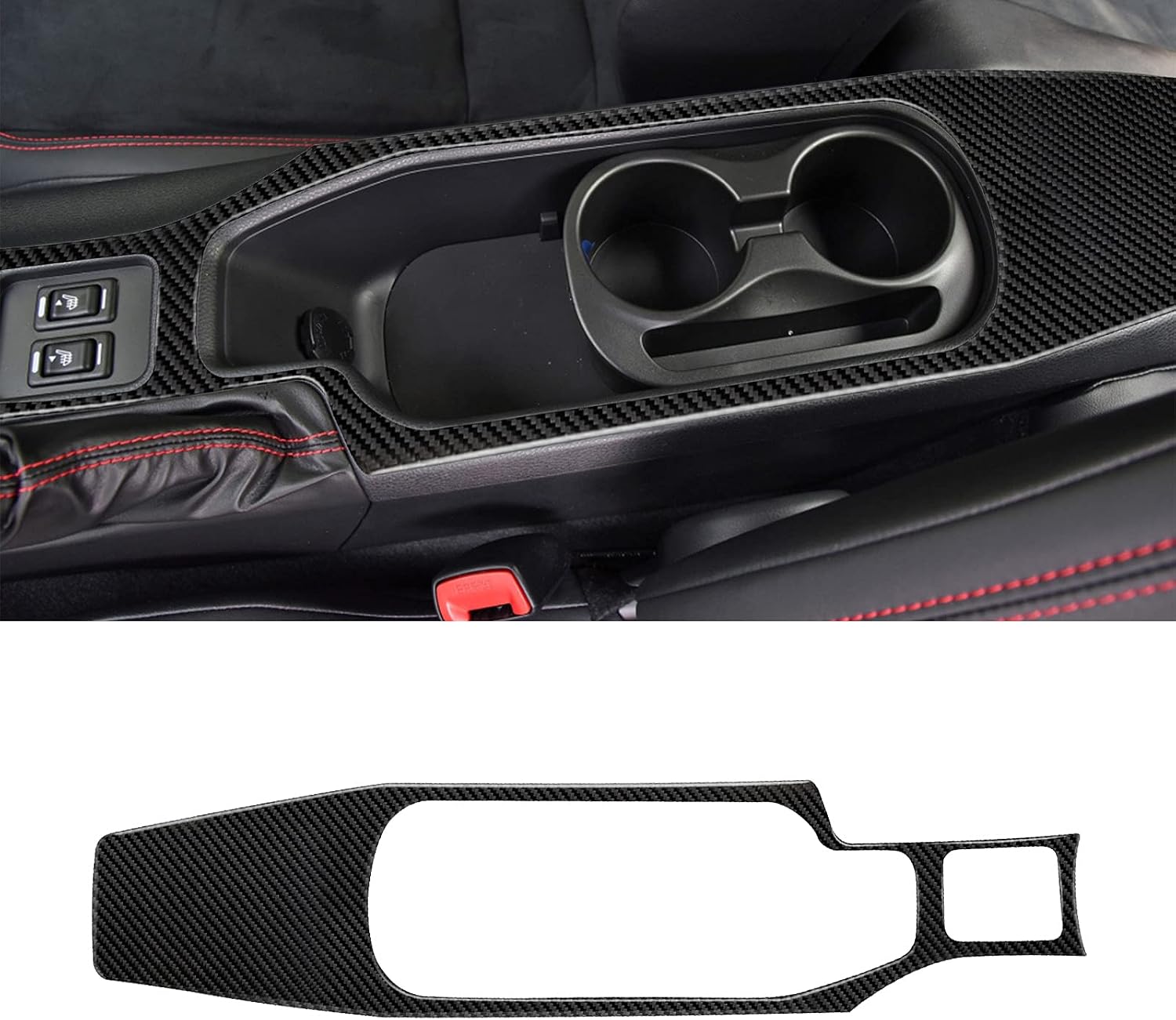 Top Brands YAMUDA Compatible with Carbon Fiber Central Control Cup Holder Panel Stickers Interior Accessories for Subaru BRZ Toyota 86 2016 2017 2018 2019 2020 (Black)