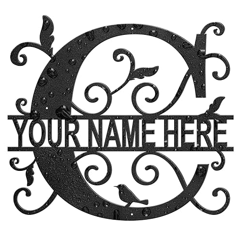 Miniatura 5 de Custom Metal Signs Metal Name Sign Metal Wall Art Split Letter Monogram Wall Decor Metal Wall Art Last Name Sign Family Name Sign Personalized