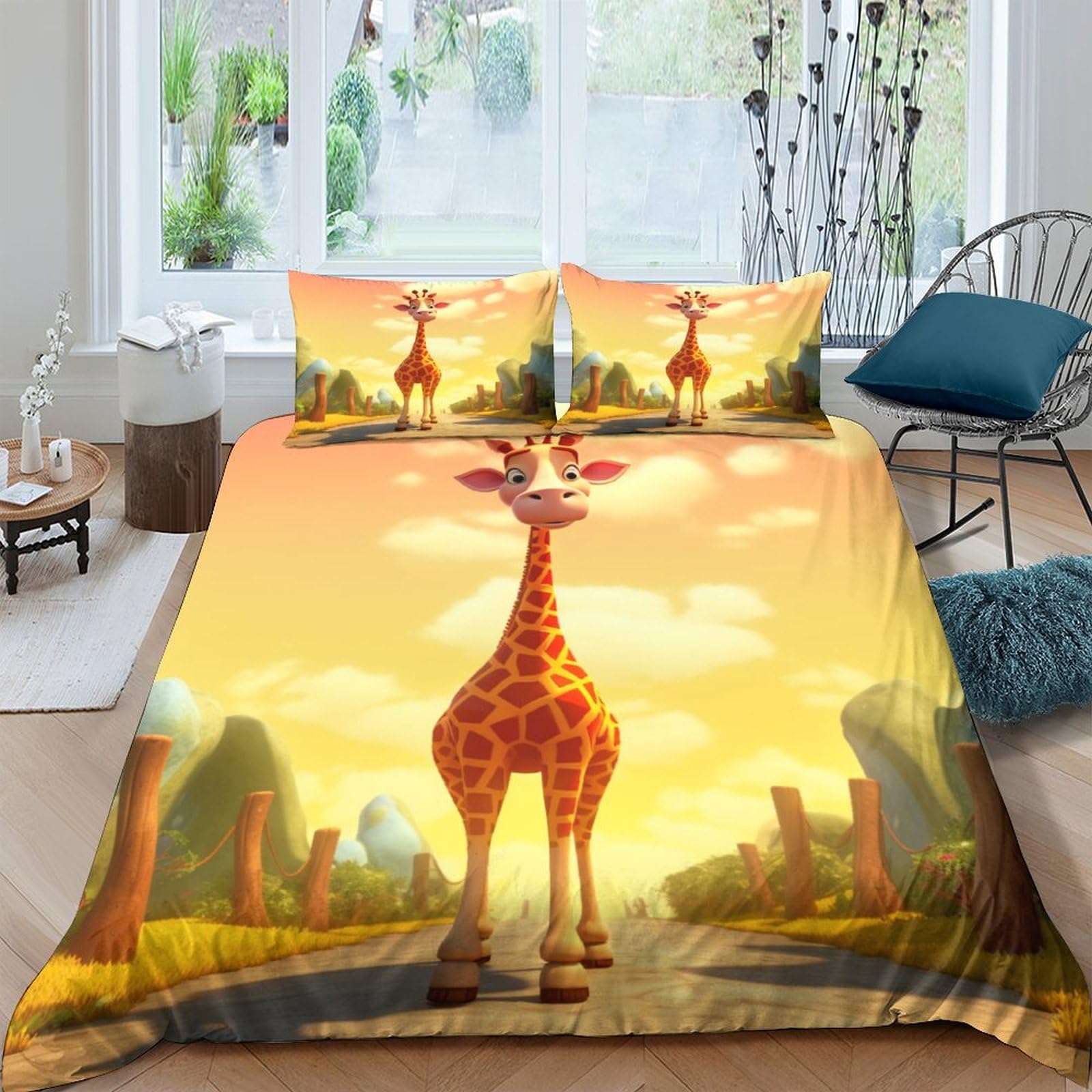 Housse de couette girafe pour un sommeil doux et serein des enfants et adultes
