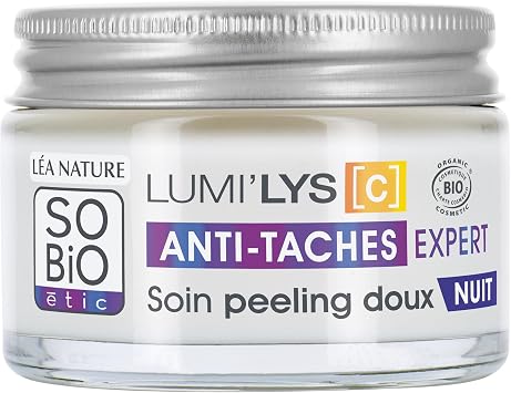 L A NATURE SO BiO  tic | Gentle Night Peeling Care - Lumi'lys [C] | Anti-Spot Expert | Prevents & Reduces All Types of Spots | Luminous Skin | 99% Natural Origin | Made in France | 50 ml