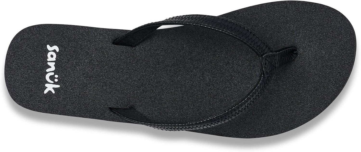 Sanuk Yoga Joy Womens Flip Flops | Yoga Mat Footbed | Sandals for Women | Womens Yoga Sandals | Women's Beach Sandals