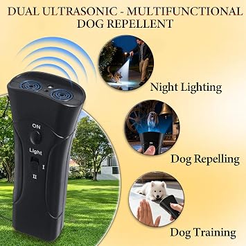 Anti Barking Device, Dog Bark Deterrent Device, Ultrasonic Dog Bark Deterrent & Trainer - Stop Excessive Barking, Pet Training Tool with Light, Sonic Emitter for Puppies & Dogs(1 PCS)