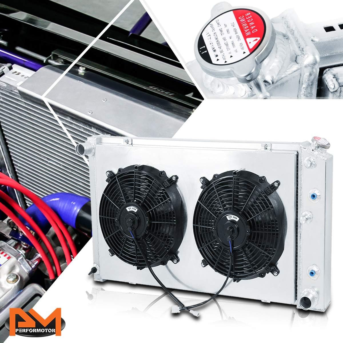 3-Row Aluminum Cooling Radiator w/Fan Shroud Compatible with Buick/Chevy/Pontiac/GMC 85-16