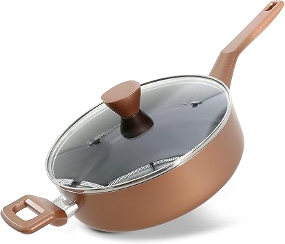 NutriChef Sautepan Pot with Lid - Non-Stick High-Qualified Kitchen Cookware with See-Through Tempered Glass Lids, 3 QT. (Works with Model: NCCWA13BR)